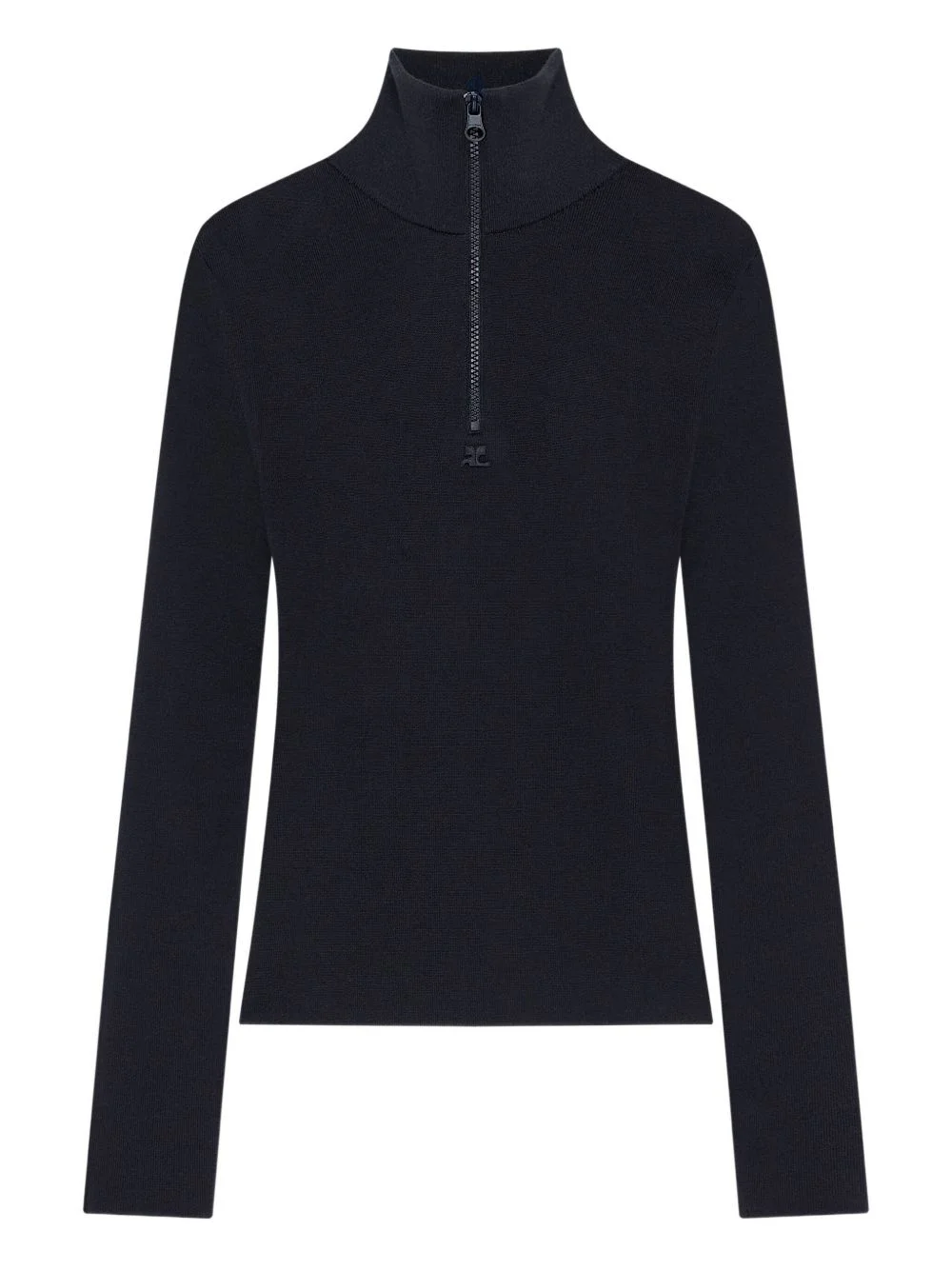zipped mock-neck sweater - 1