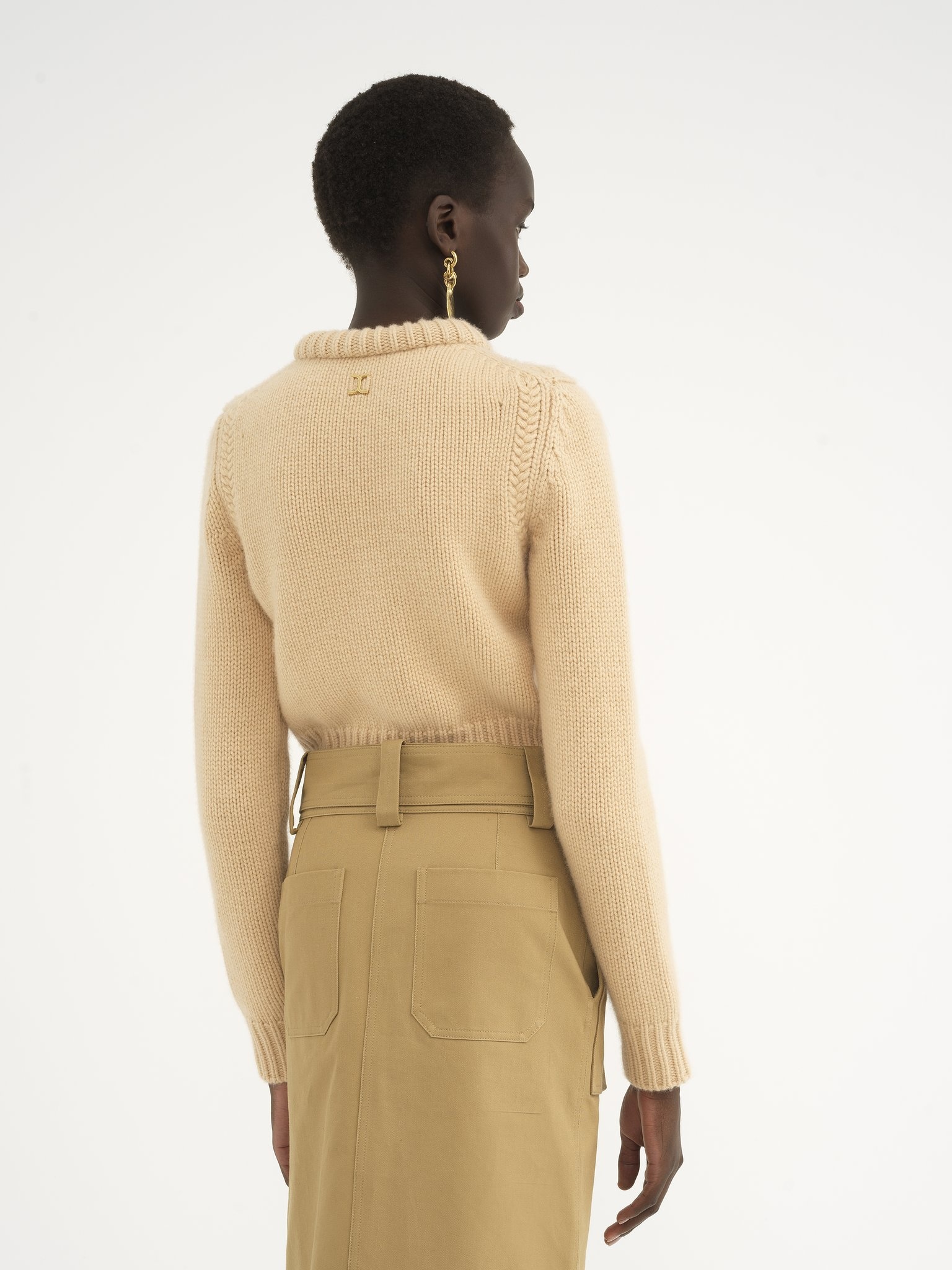 CROPPED SWEATER IN CASHMERE BLEND - 5