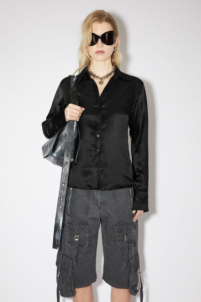 Acne Studios Silk blend button-up shirt - Black outlook