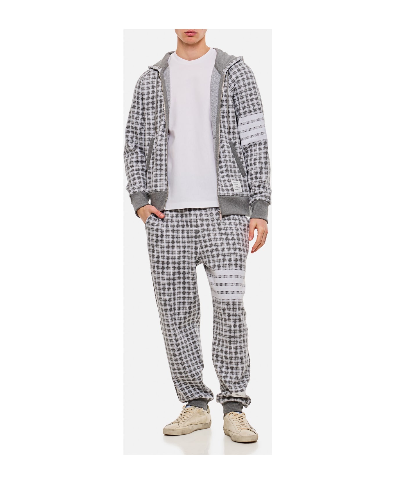 Check 4 Bar Cotton Sweatpants - 2