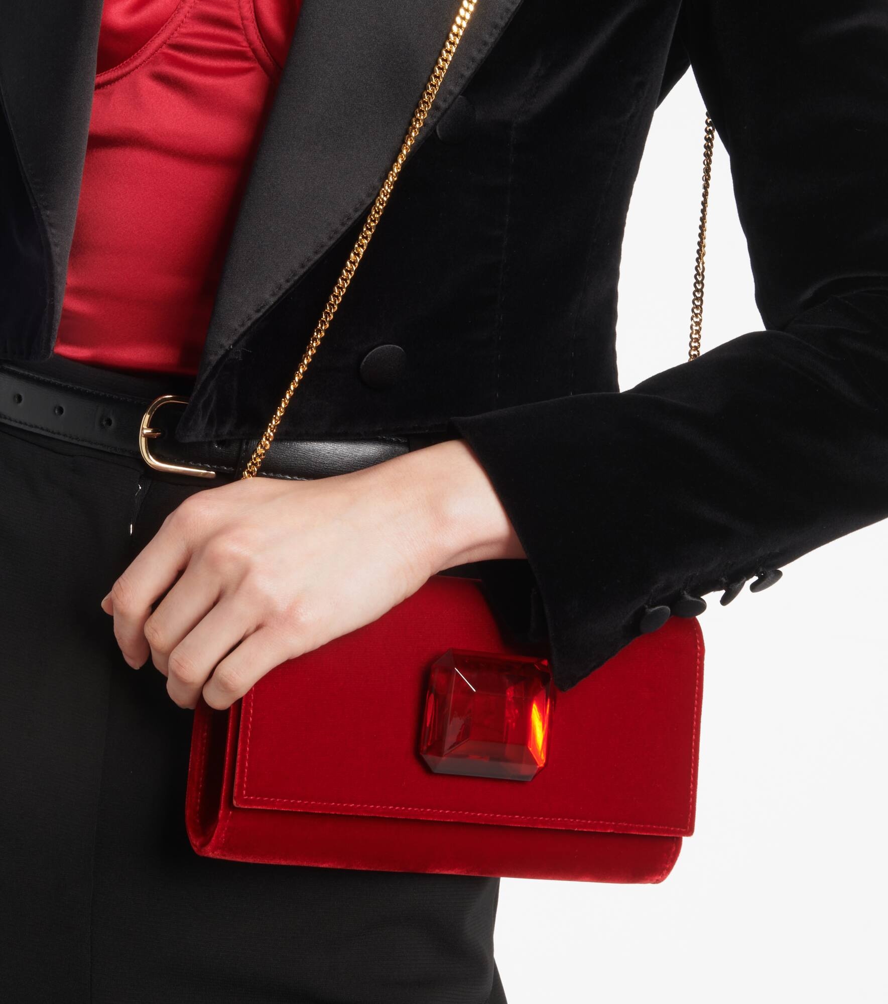 Jaipur Mini embellished velvet clutch - 7