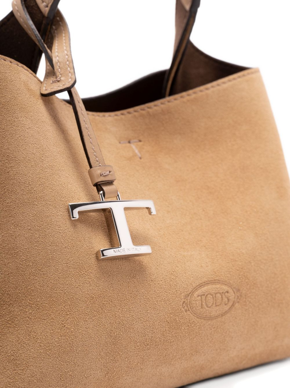 top-handle suede tote bag - 4
