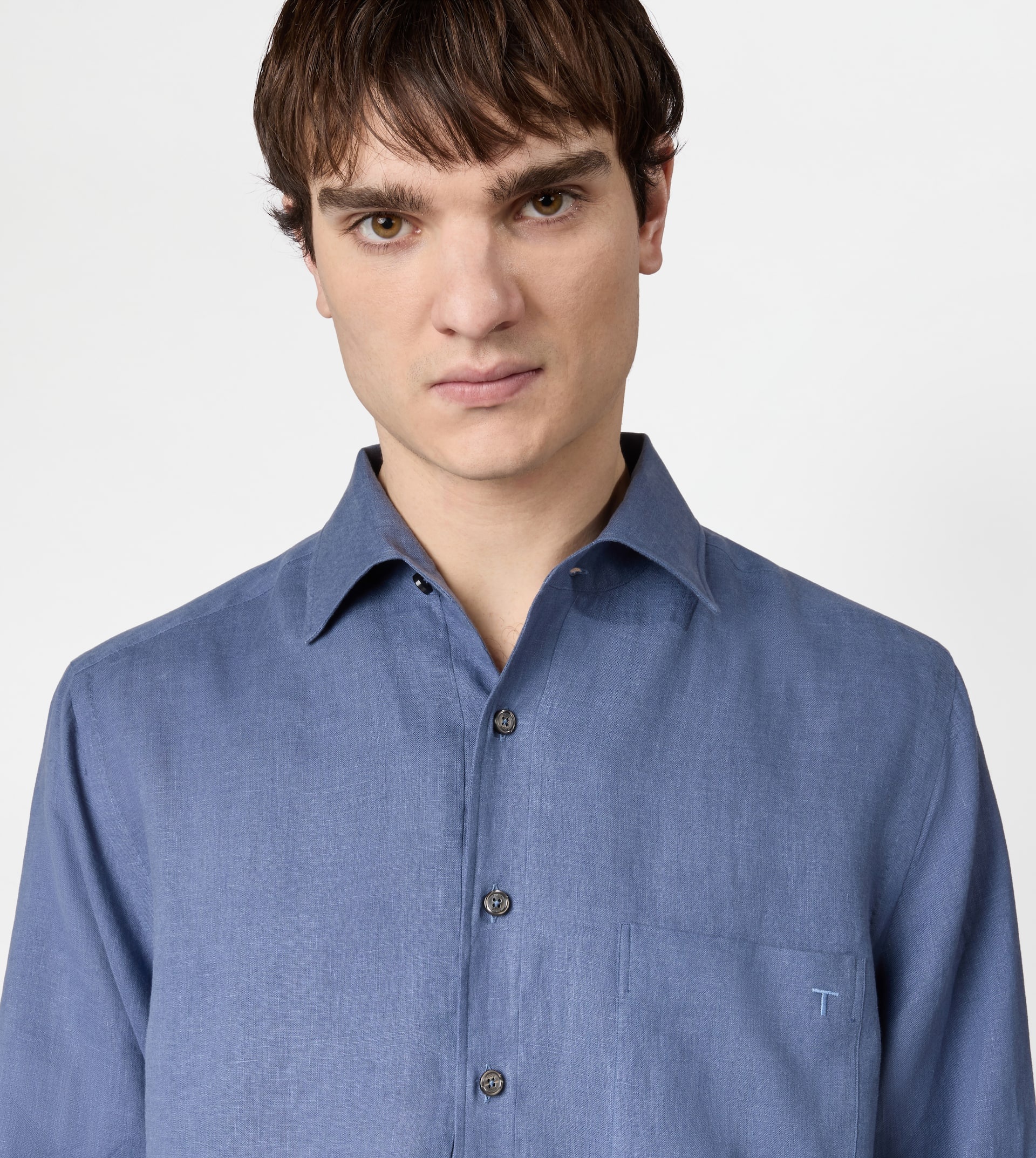SHIRT  IN LINEN - BLUE - 5
