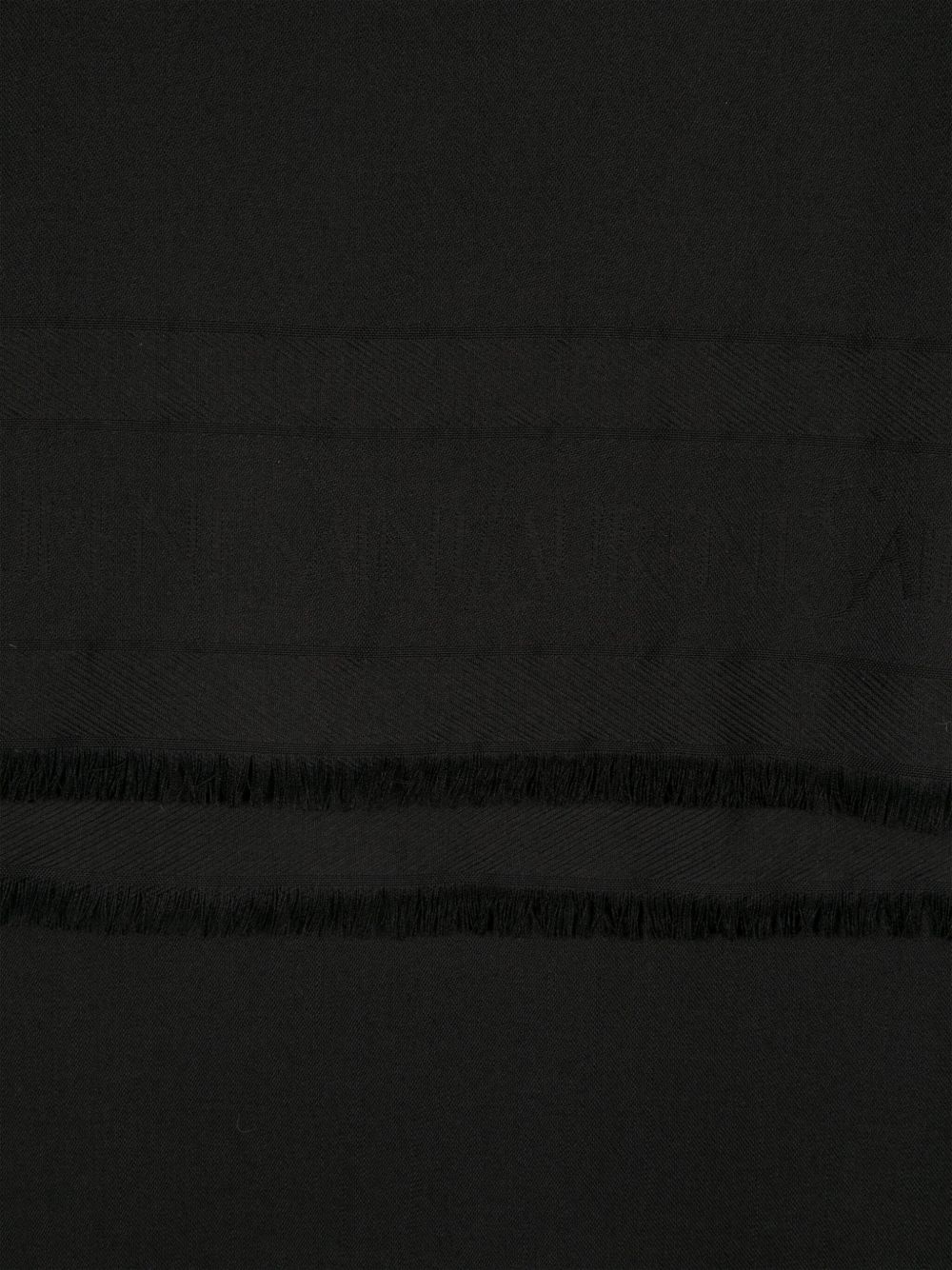 jacquard logo motif frayed scarf - 3