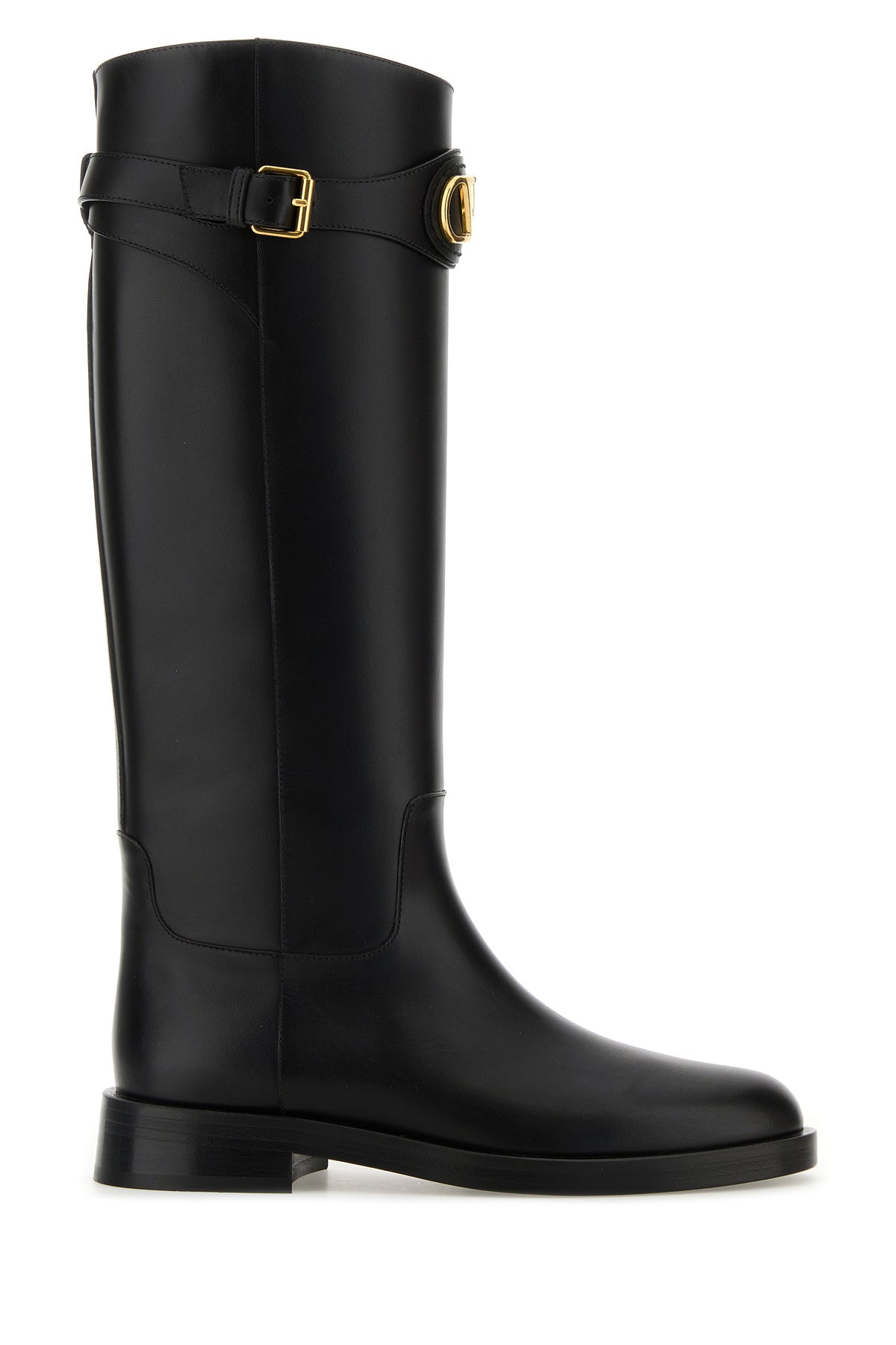 Black leather VLogo Signature boots - 1