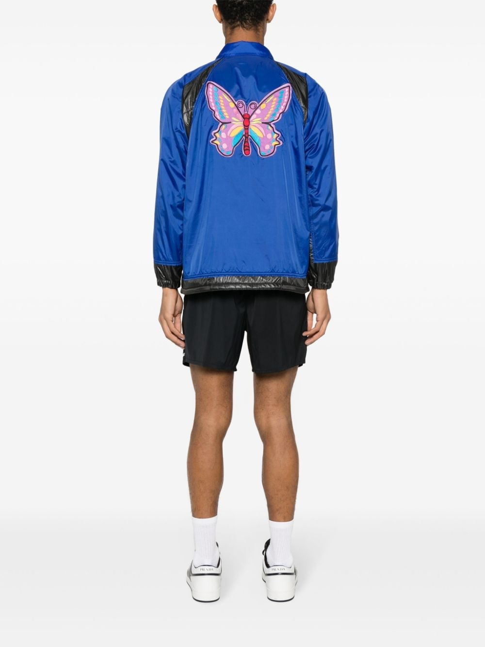 logo-embroidered panelled jacket - 2