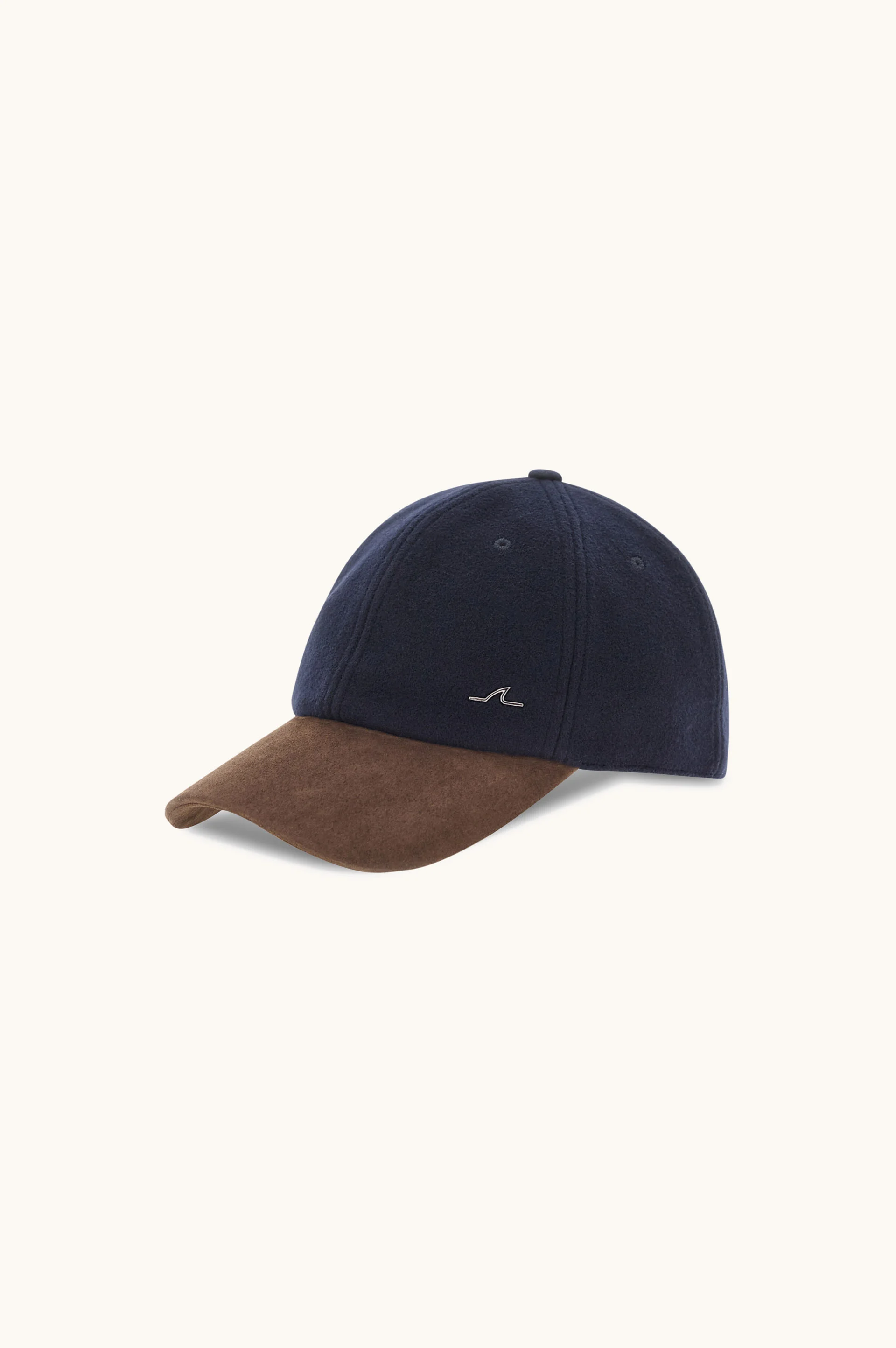 MERINO 150'S WOOL AND SUEDE BASEBALL CAP - 1