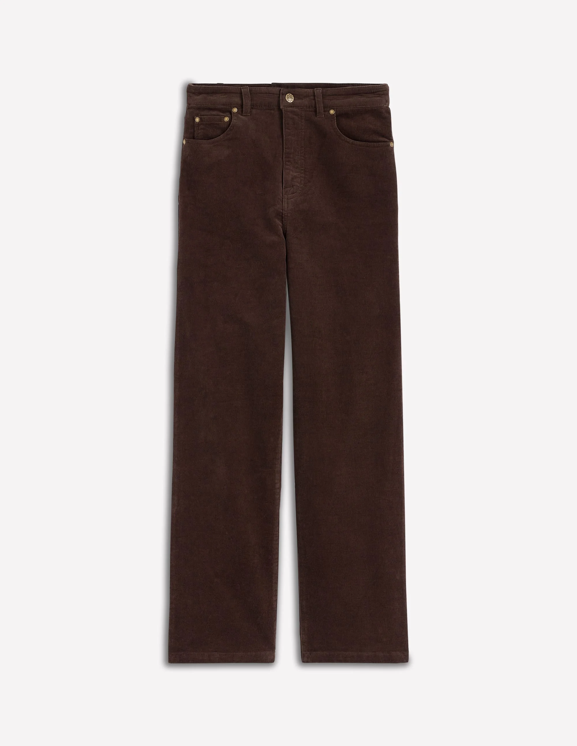 5-Pocket Cord Column Jeans-Espresso - 1
