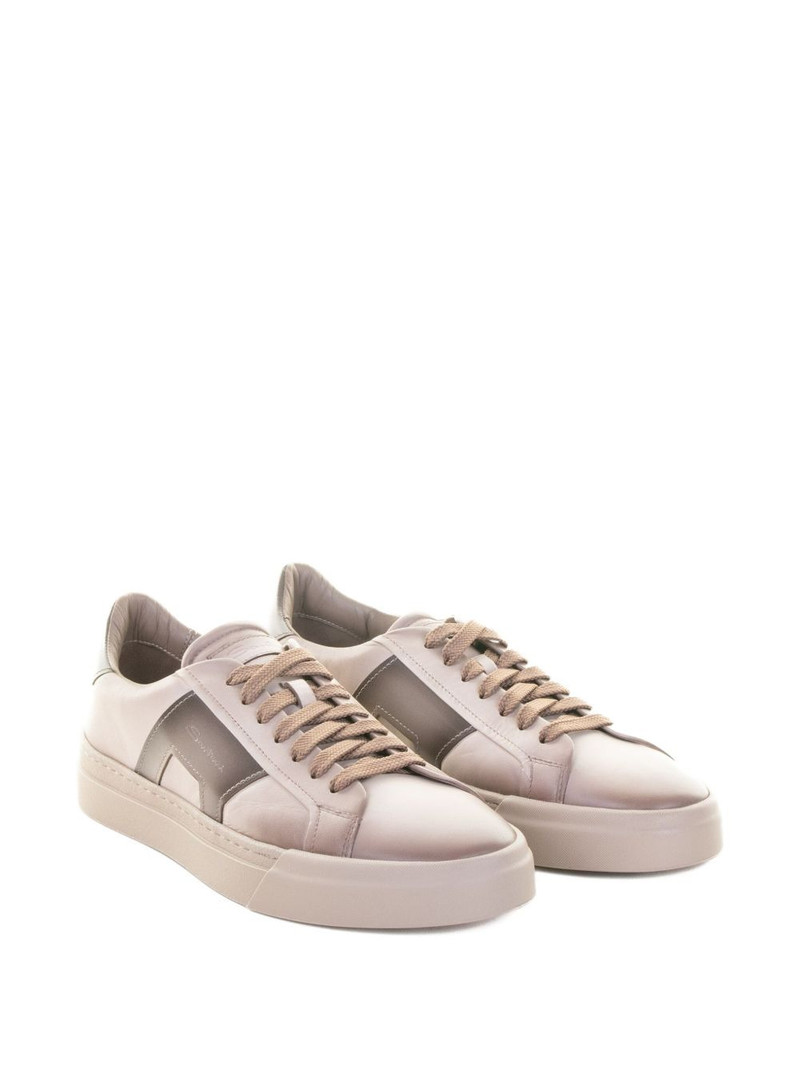 Santoni panelled leather sneakers outlook