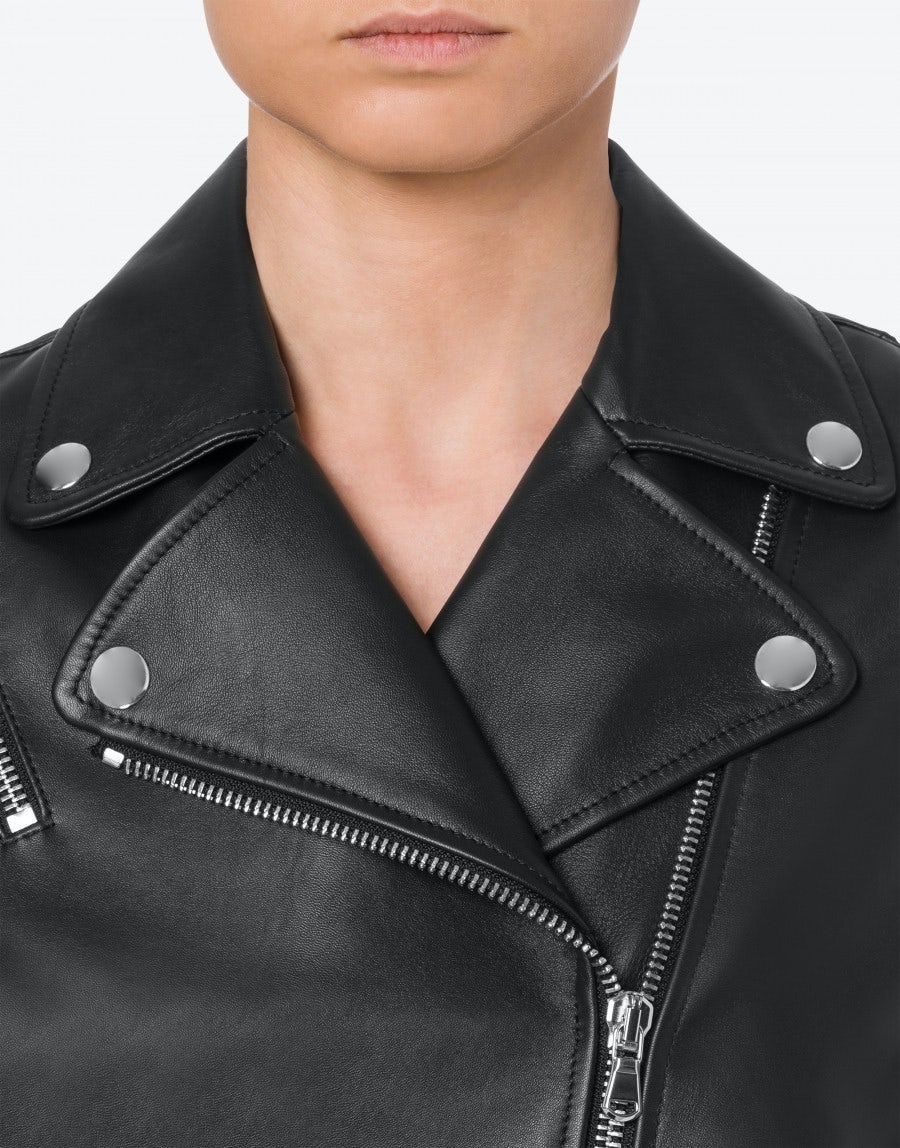 MOSCHINO CHERRY PIE NAPPA LEATHER BIKER - 5
