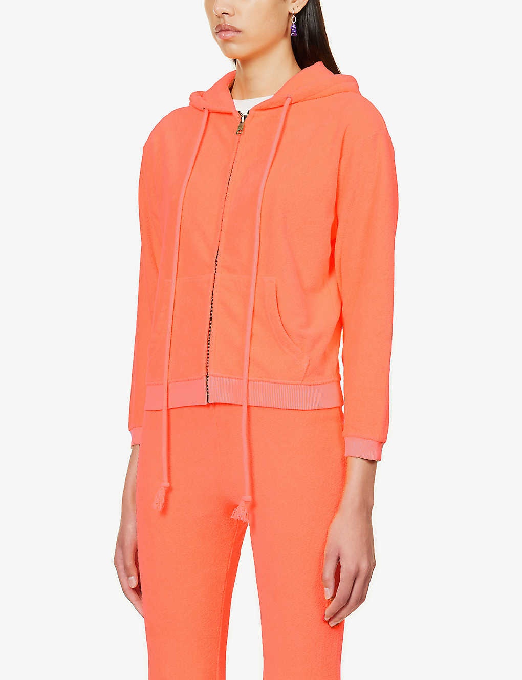 Terry toweling-texture cotton-blend hoody - 3
