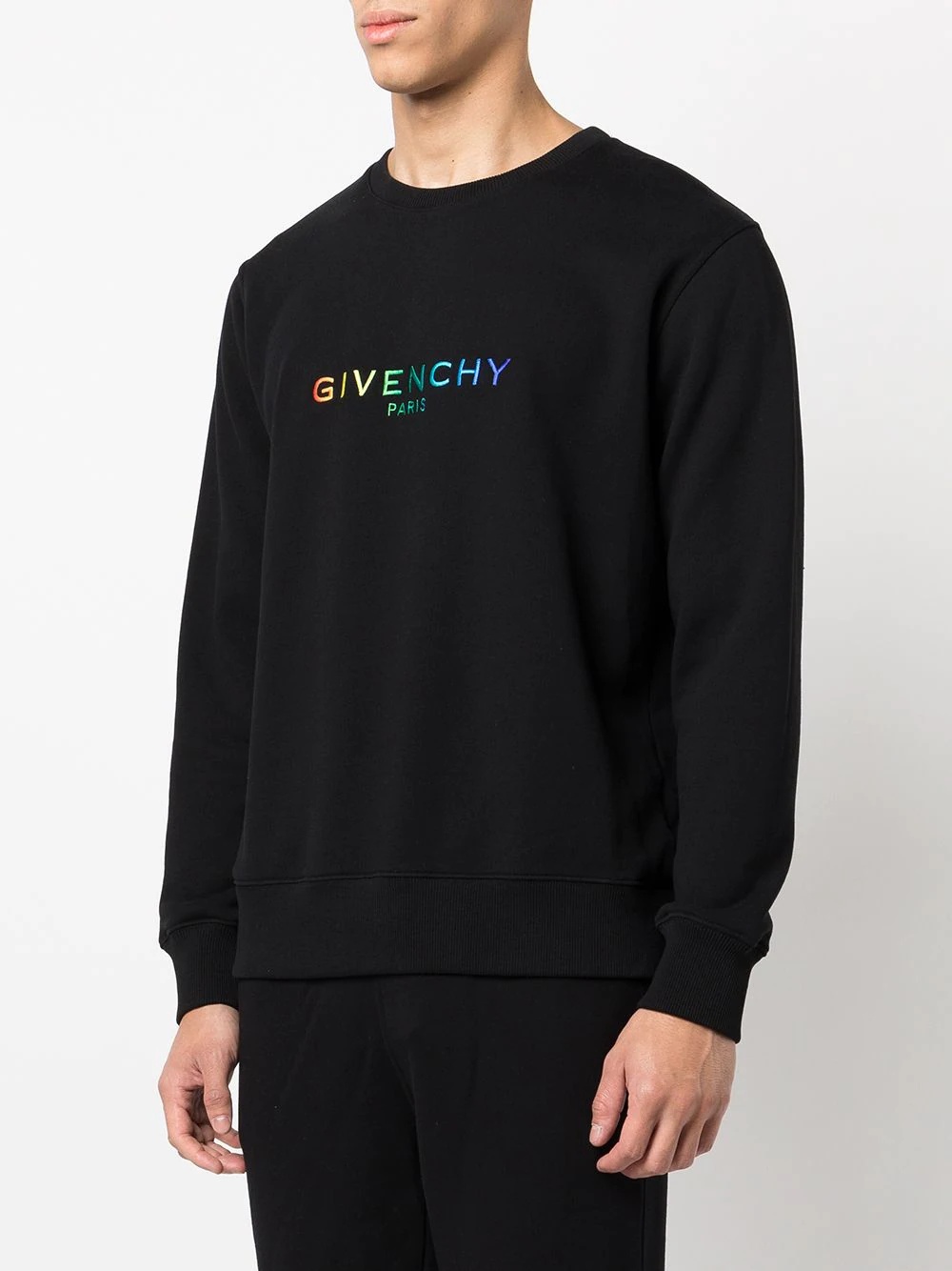 logo-print crew neck sweatshirt - 3