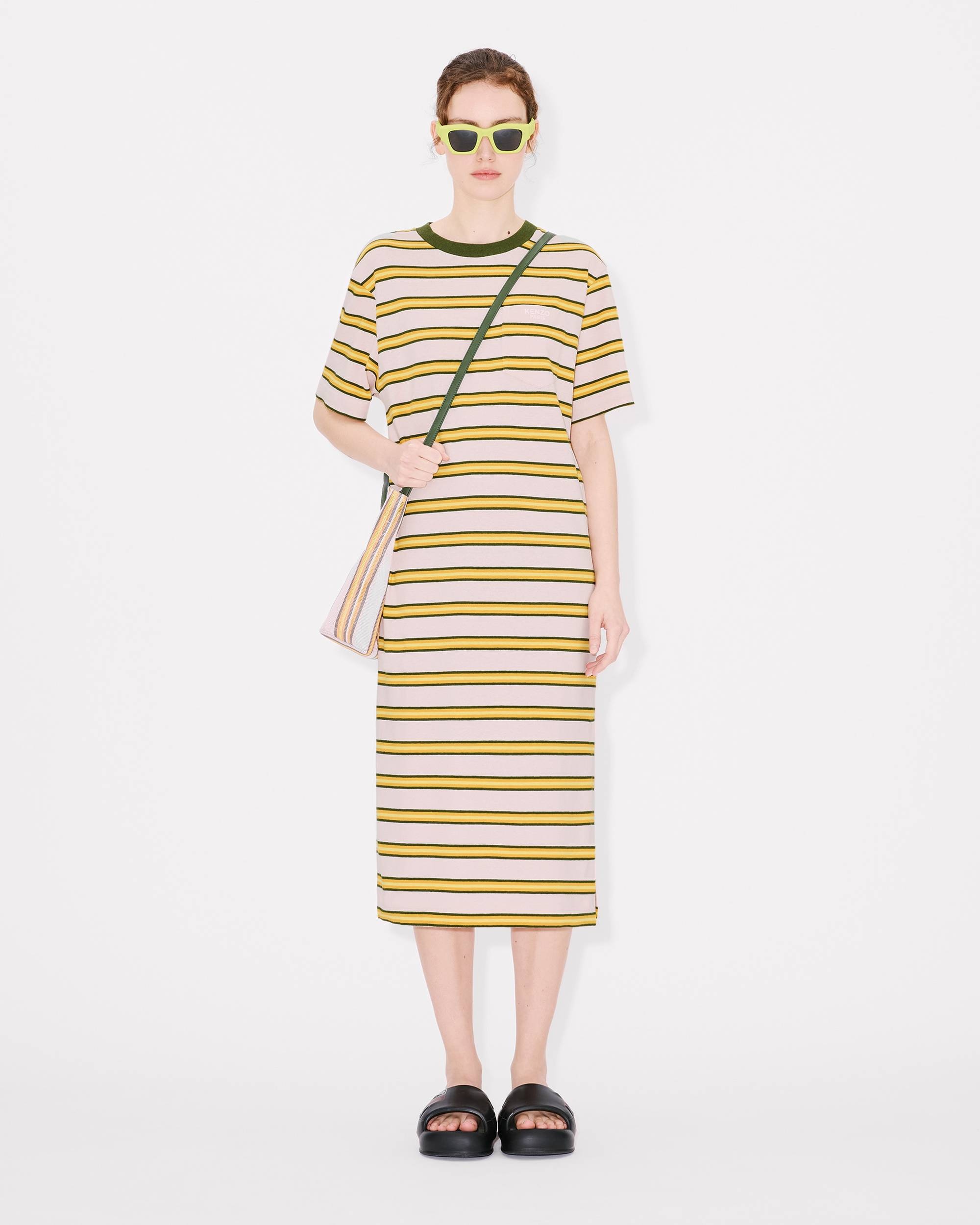 'KENZO Coast Lines' long T-shirt dress in cotton linen - 3