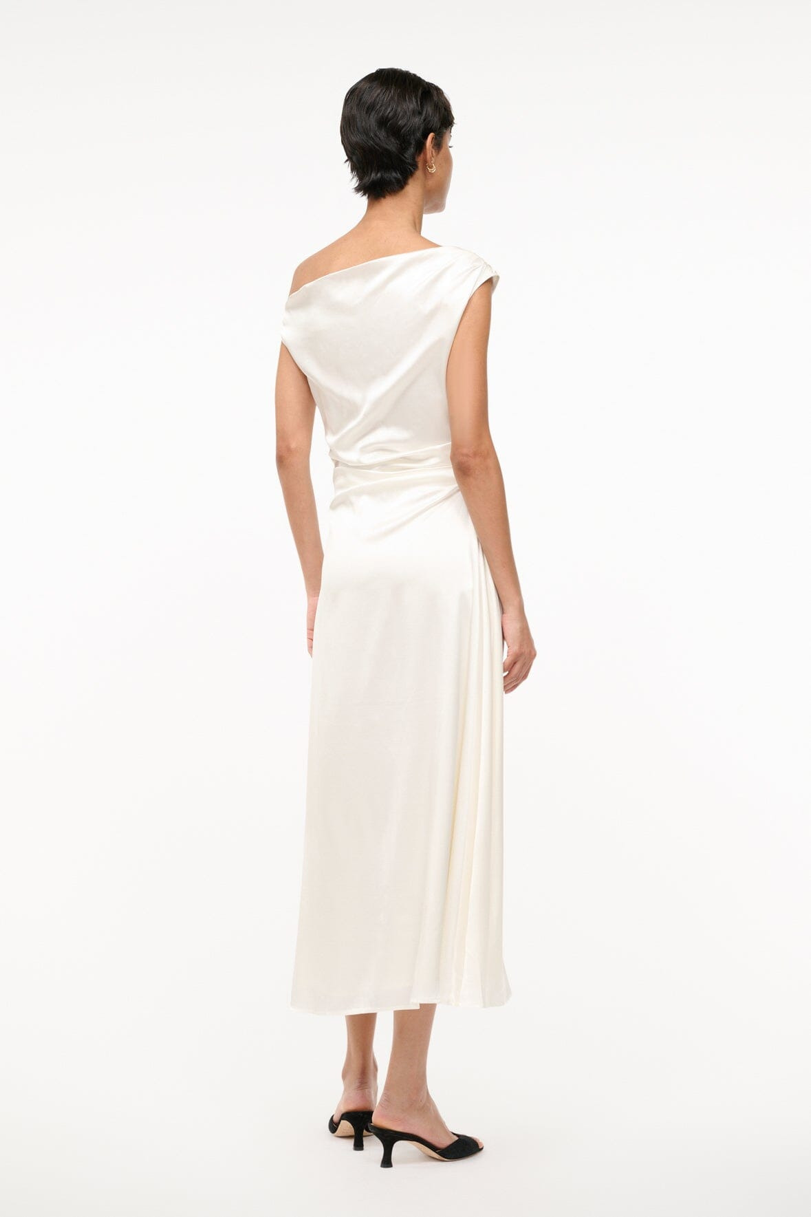STAUD PHARE SILK DRESS IVORY - 5