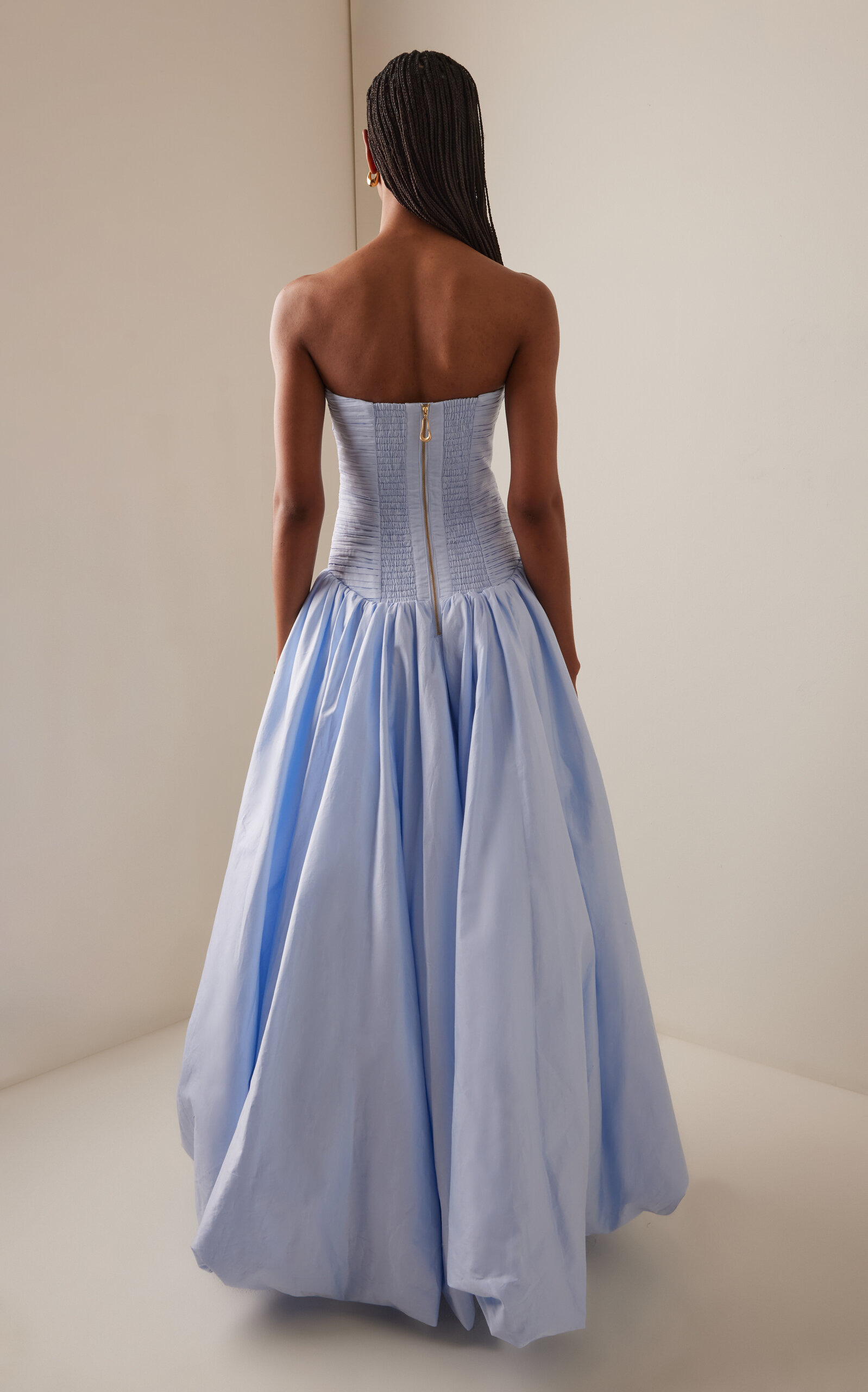 Violette Bubble-Hem Cotton Maxi Dress blue - 4