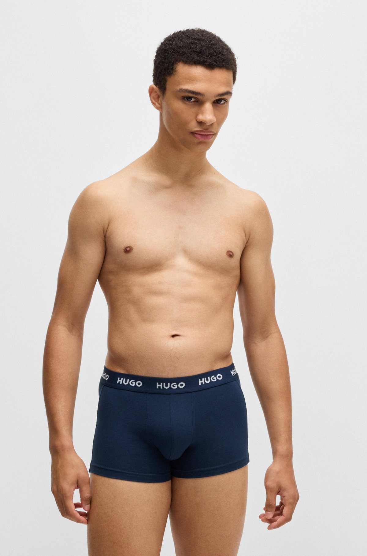 THREE-PACK OF STRETCH-COTTON TRUNKS WITH LOGO WAISTBANDS - 2