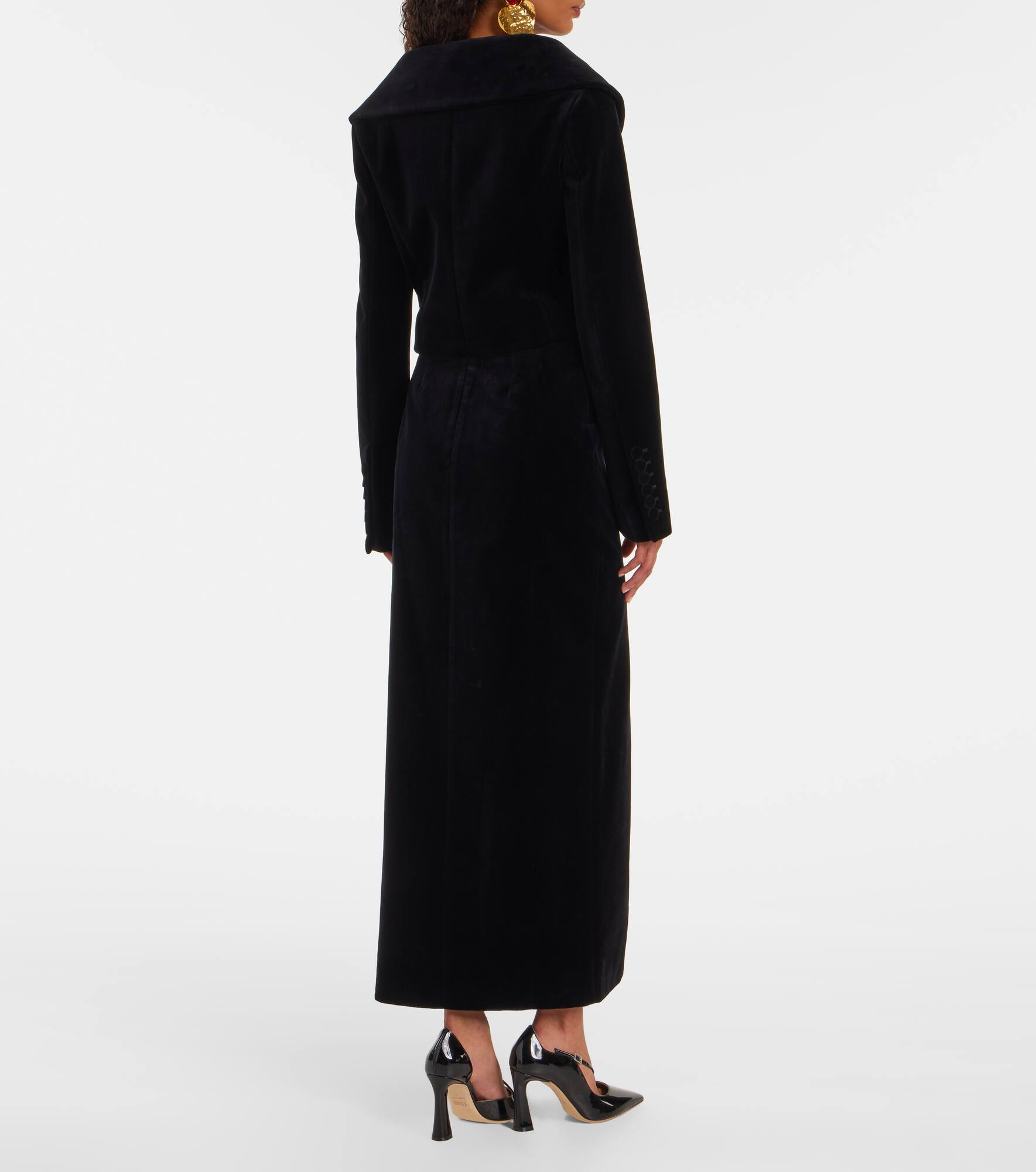Cropped cotton velvet jacket - 3