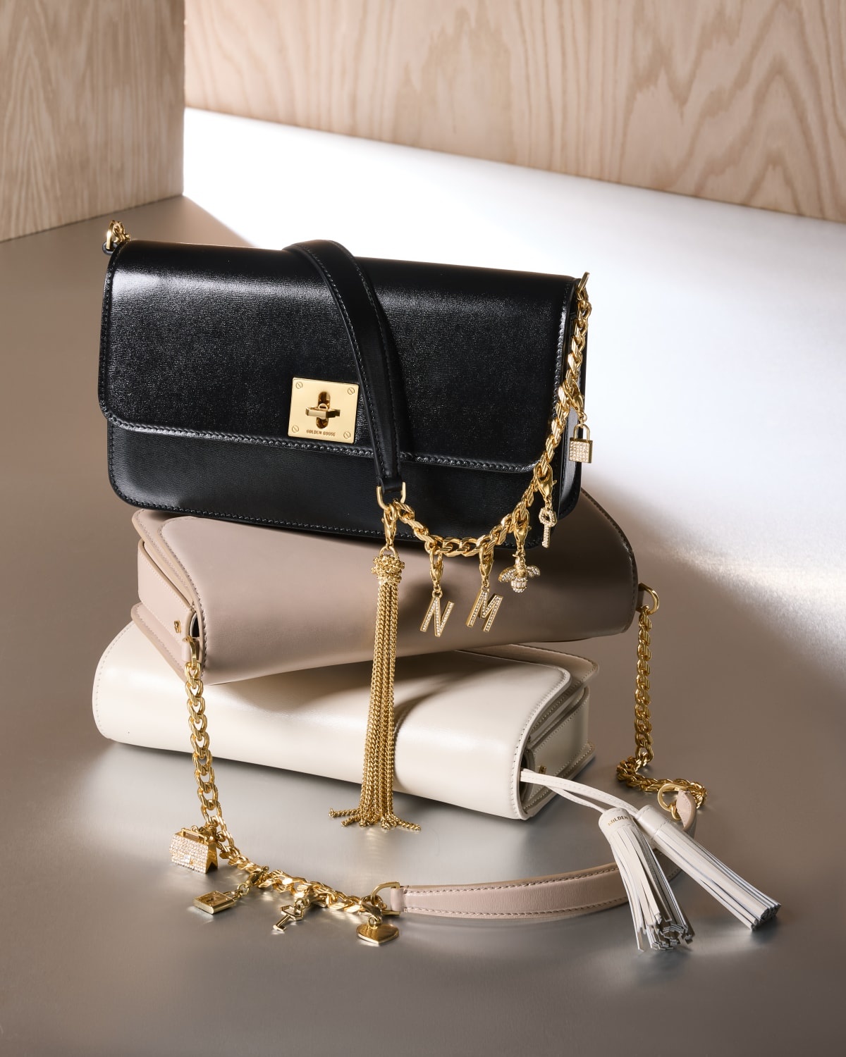 Golden Embellished Letter Charm - 2