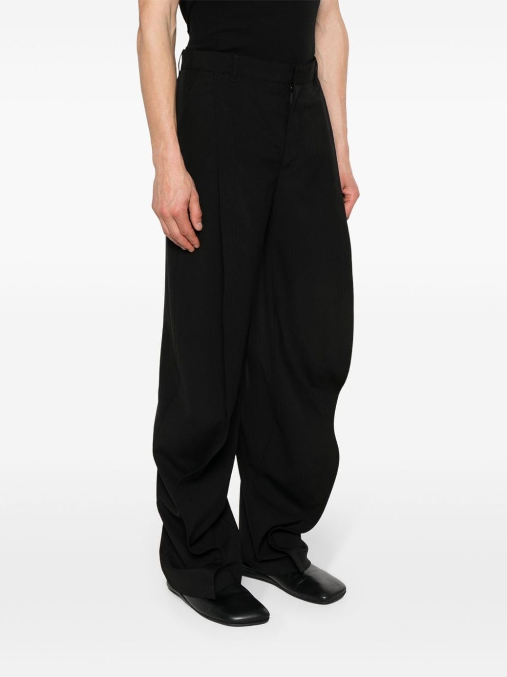 wool tapered trousers - 4