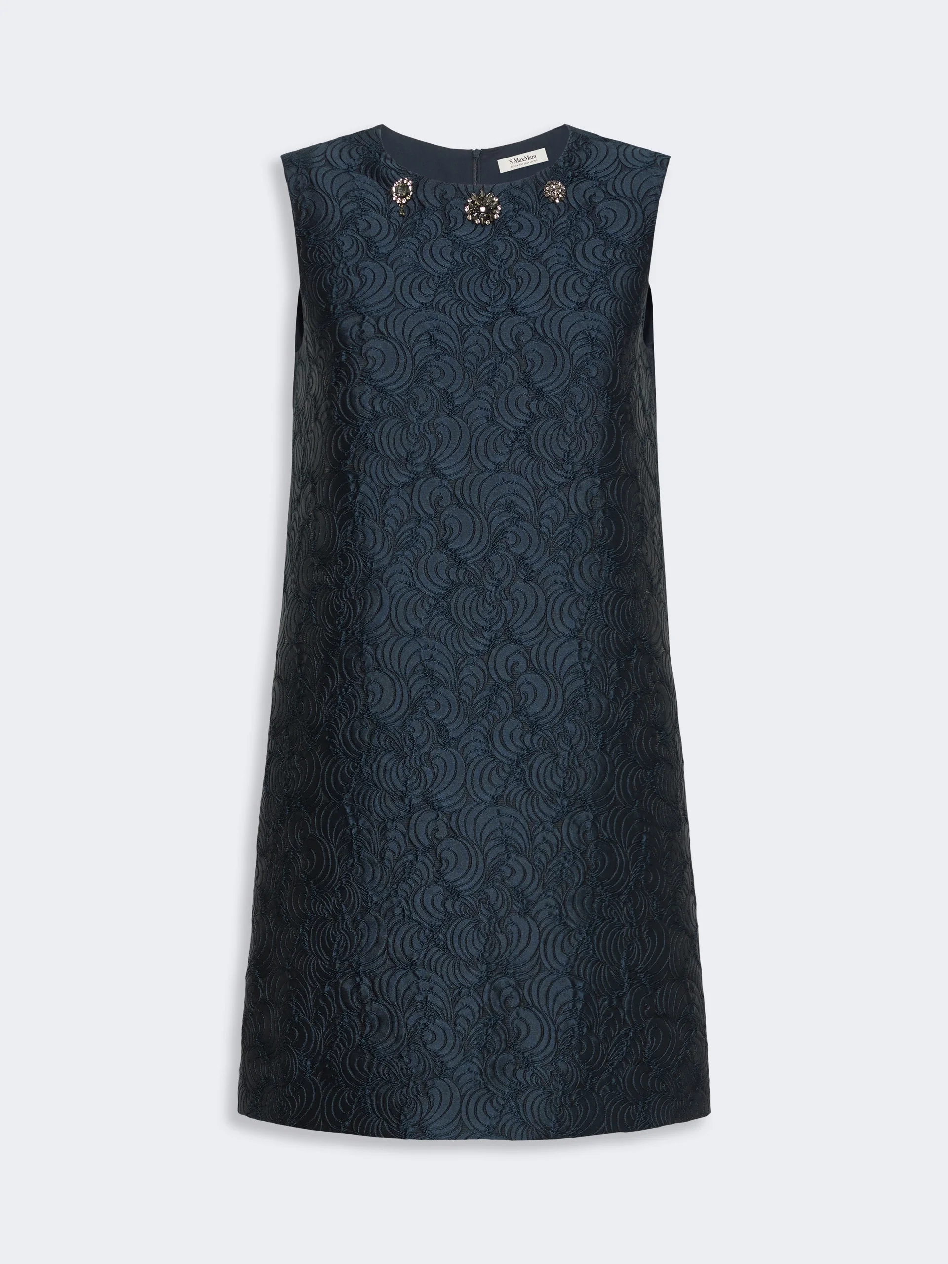 VICOLO Cotton-blend princess-line jacquard dress - MIDNIGHTBLUE - 1