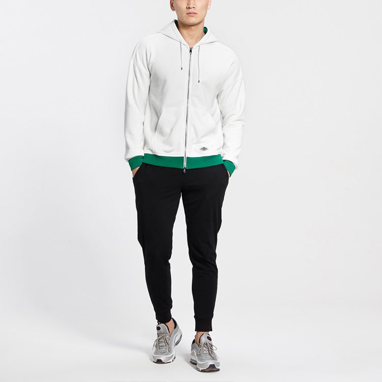 Air Jordan Colorblock Athleisure Casual Sports Jacket White AO0423-108 - 3