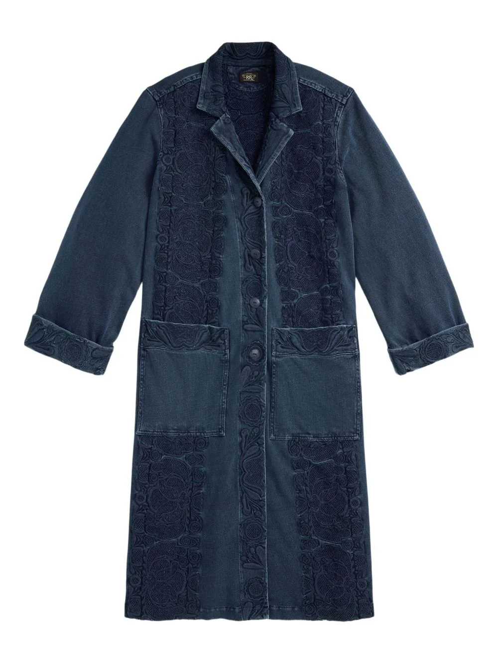 embroidered cotton coat - 1