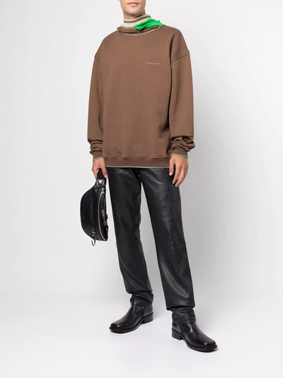 Y/Project asymmetric neck embroidered-logo sweatshirt outlook