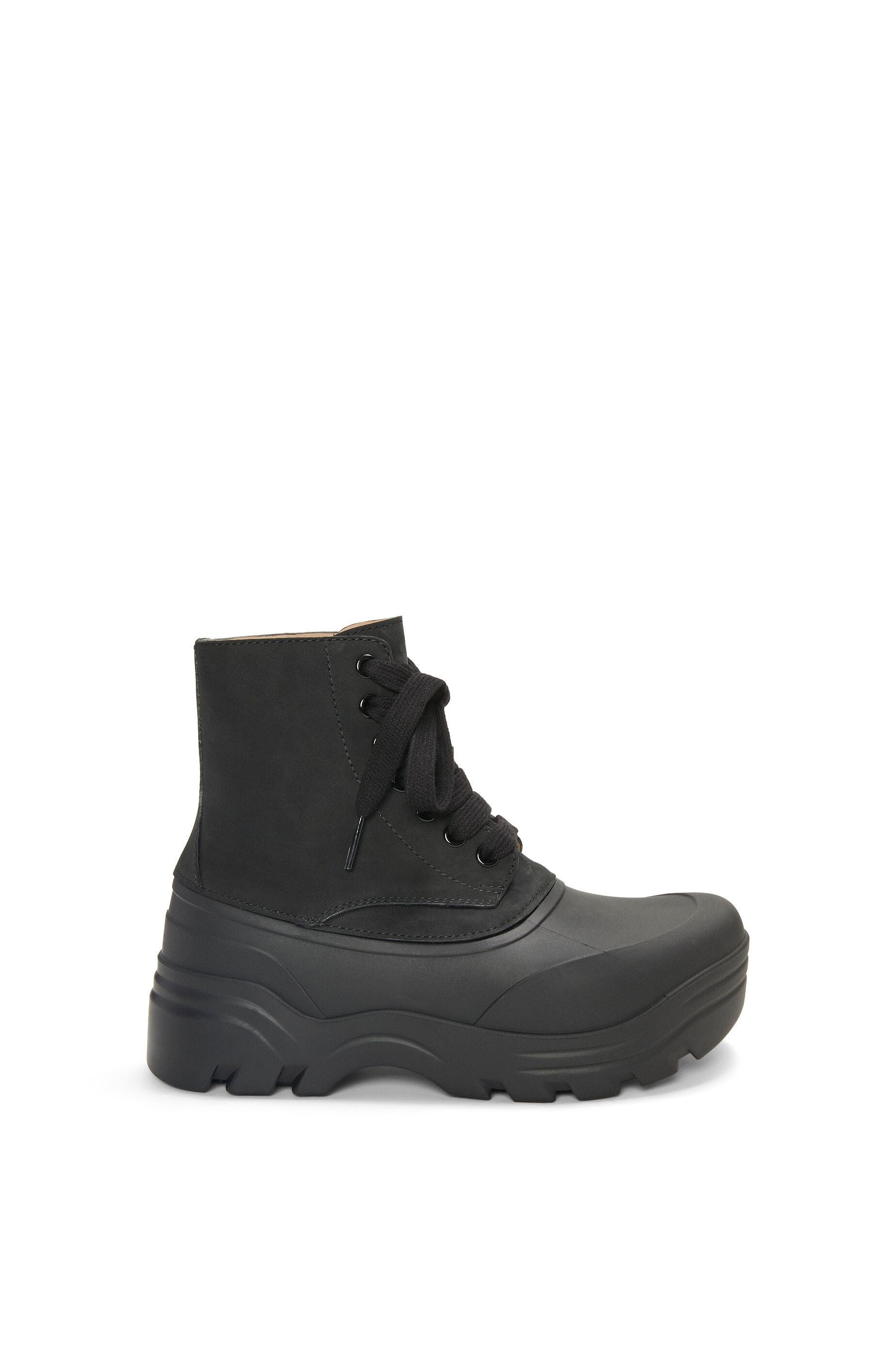 Field lace-up bootie in nubuck and rubber - 1
