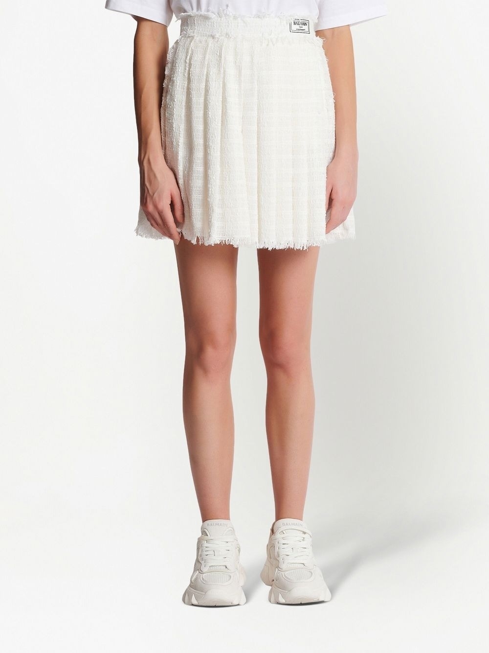 pleated tweed miniskirt - 4
