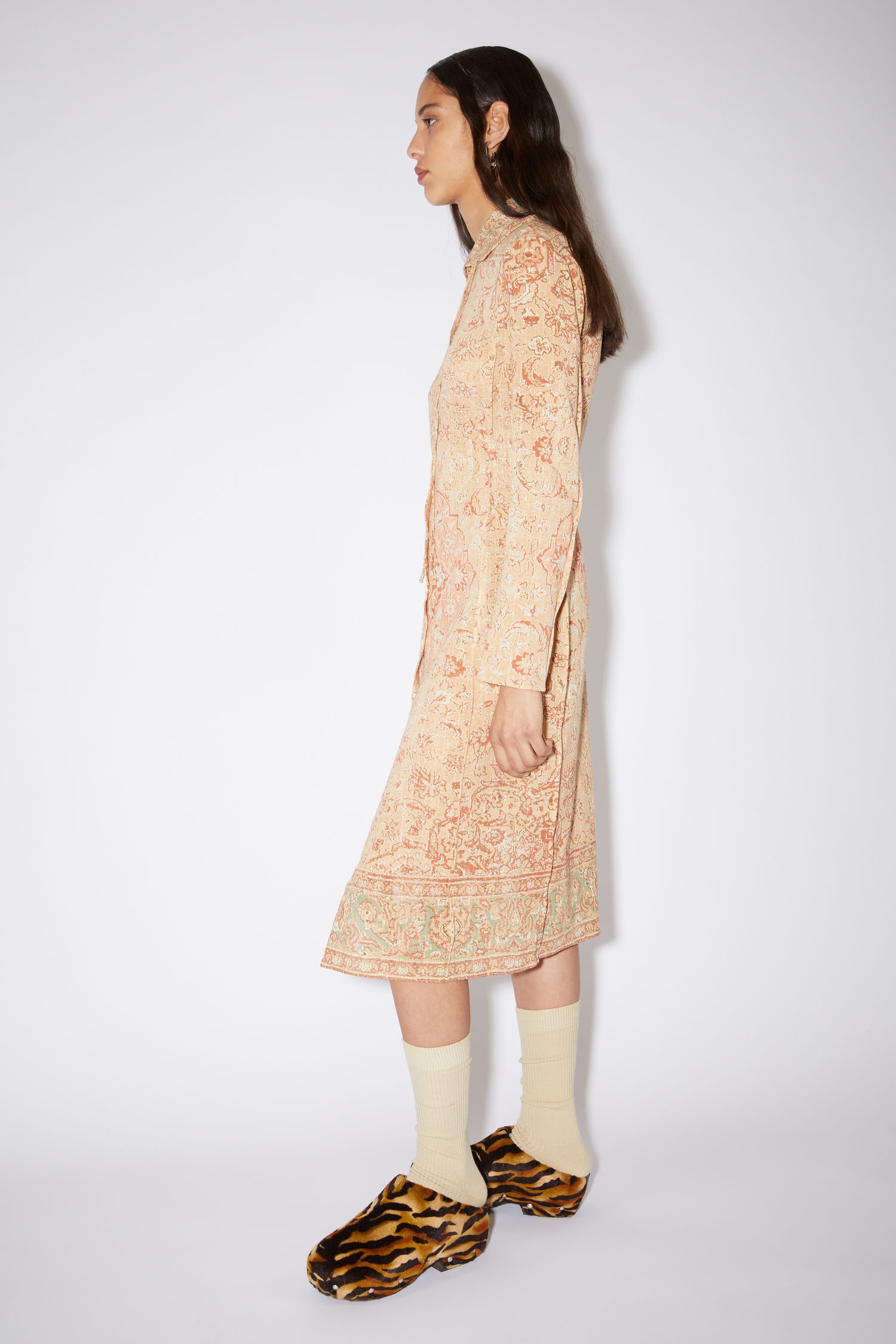 Jacquard dress - Peach orange - 4