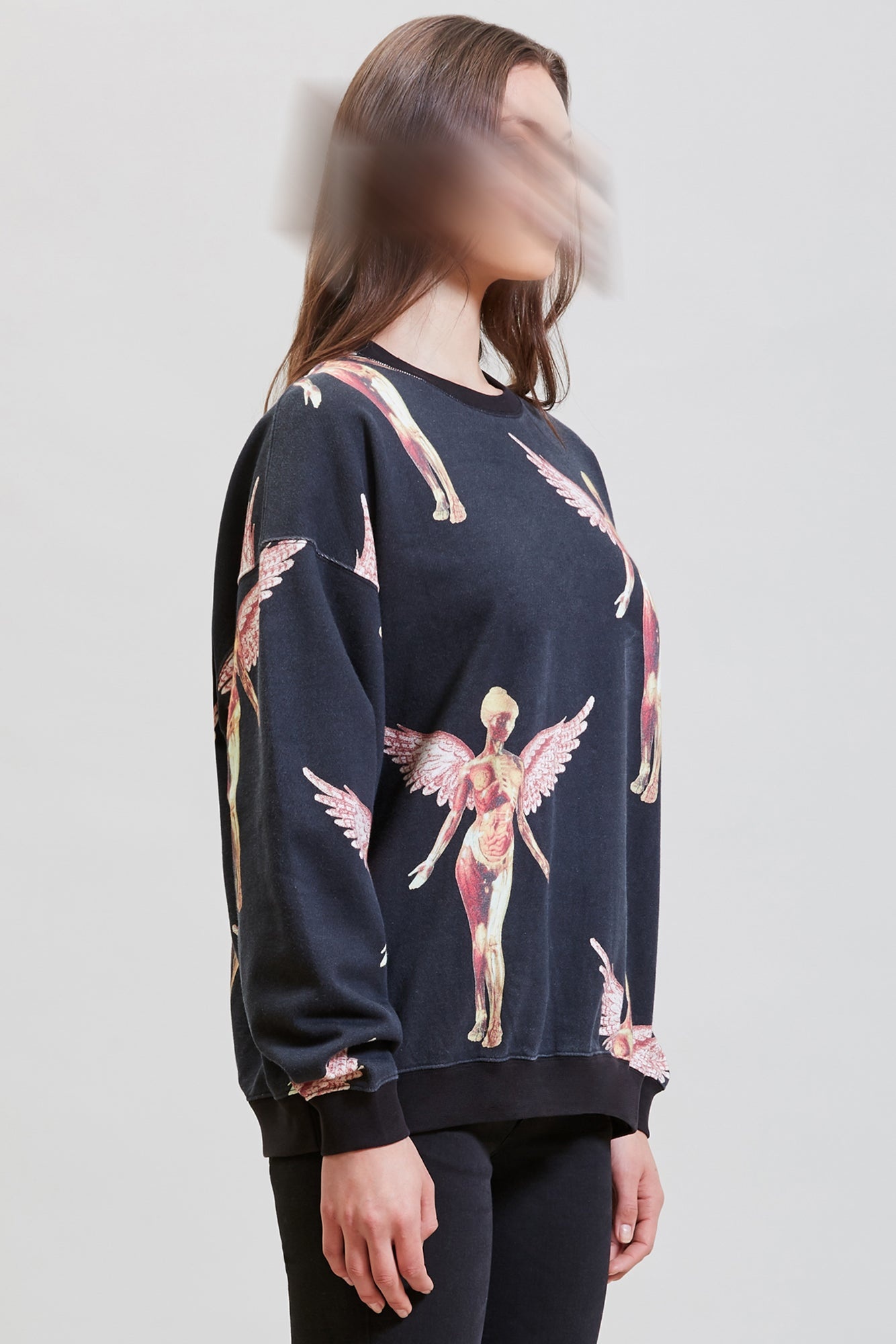 NIRVANA IN UTERO OVERSIZED CREWNECK - BLACK | R13 - 4