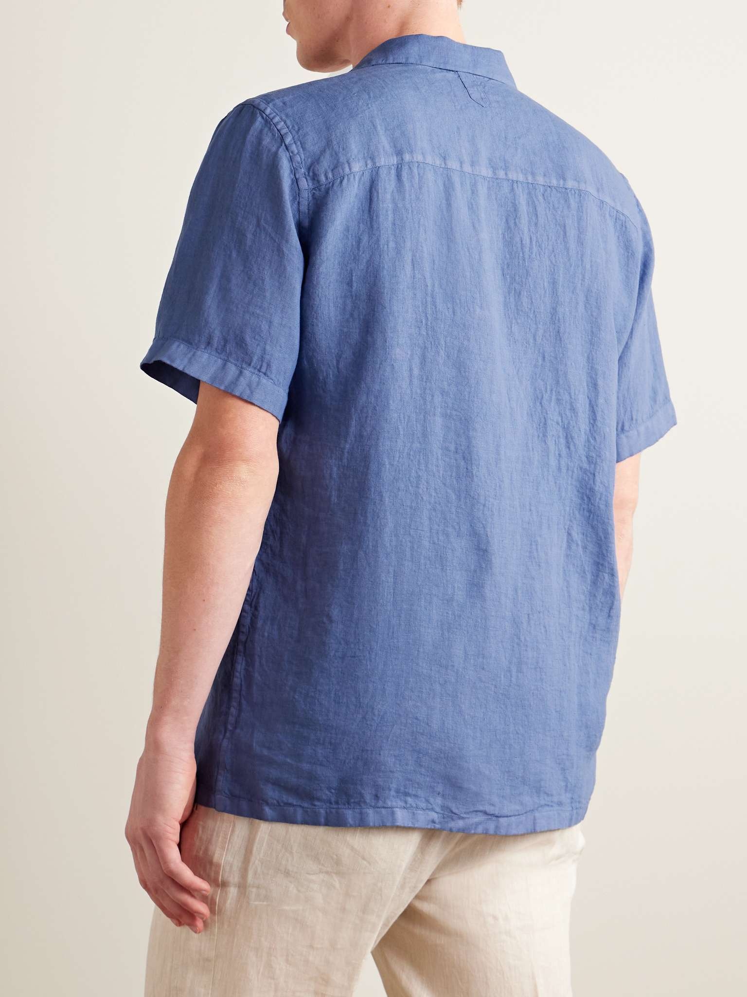 Camp-Collar Linen Shirt - 3