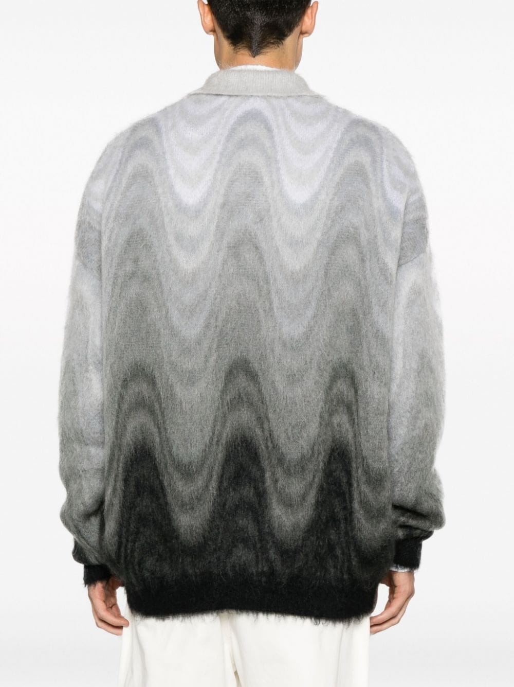 abstract-print brushed-effect jumper - 4