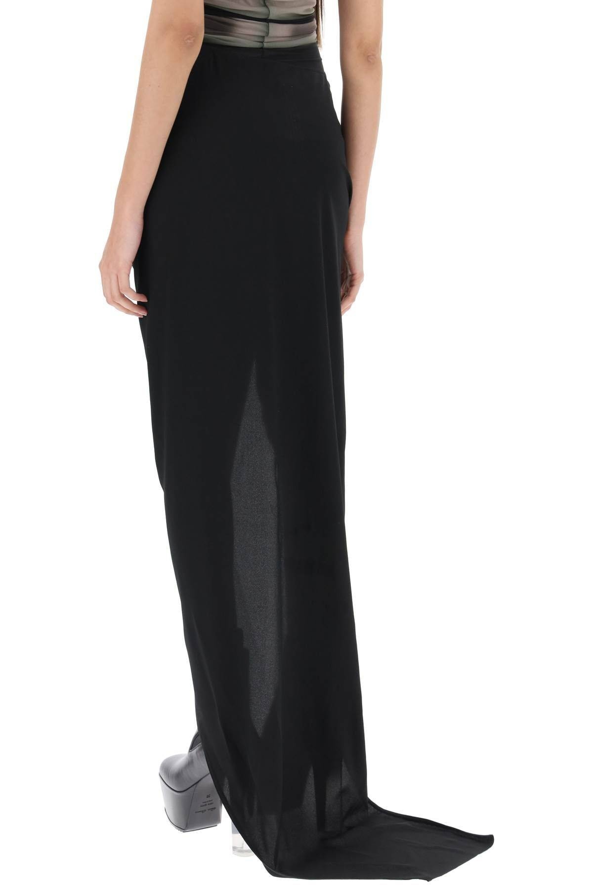 DRAPED SKIRT WITH SLIT AND TRAIN - 5