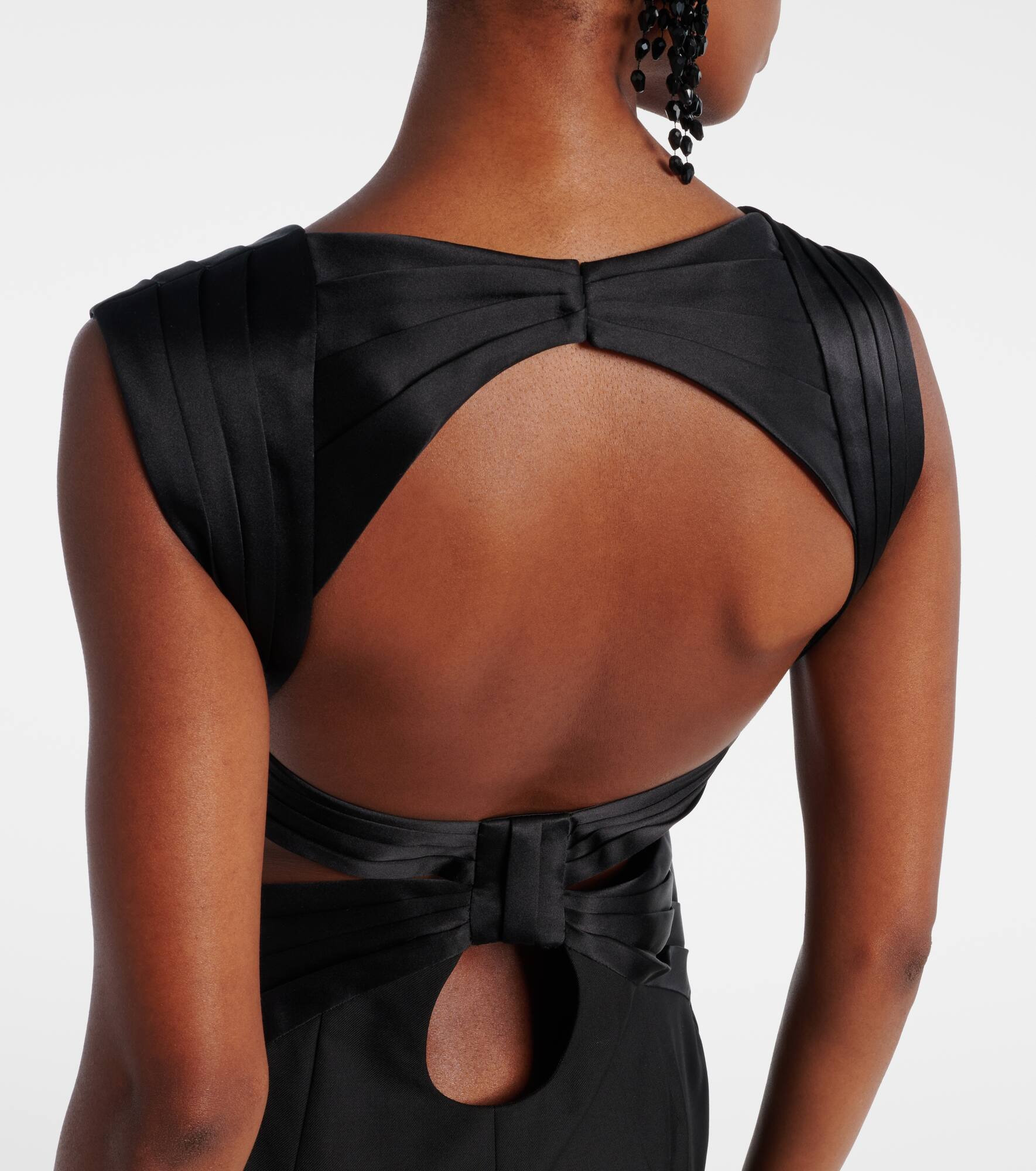 Cutout virgin wool corset gown - 5