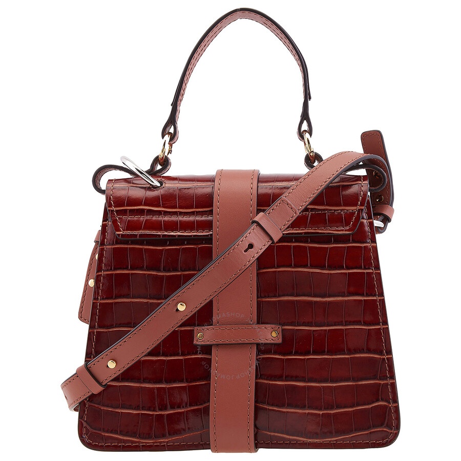 Chloe Crocodile Embossed Small Aby Day Shoulder Bag - 3