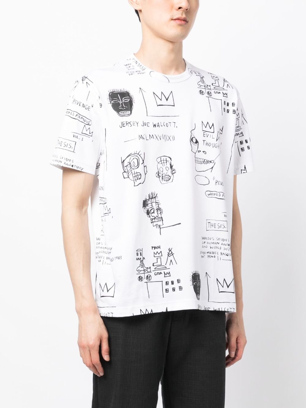 x Basquiat graphic-print cotton T-shirt - 3
