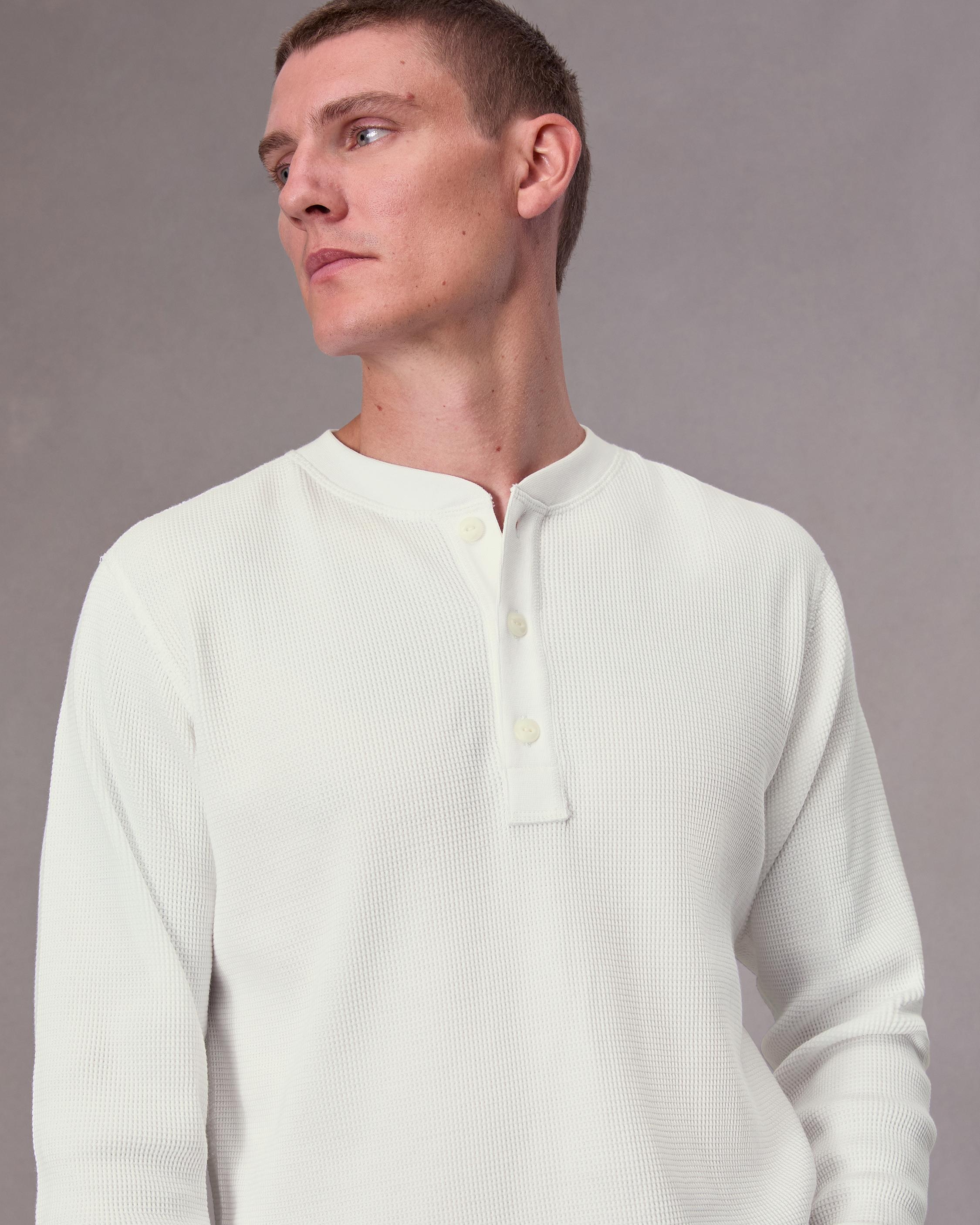 Waffle Cotton Henley - 5