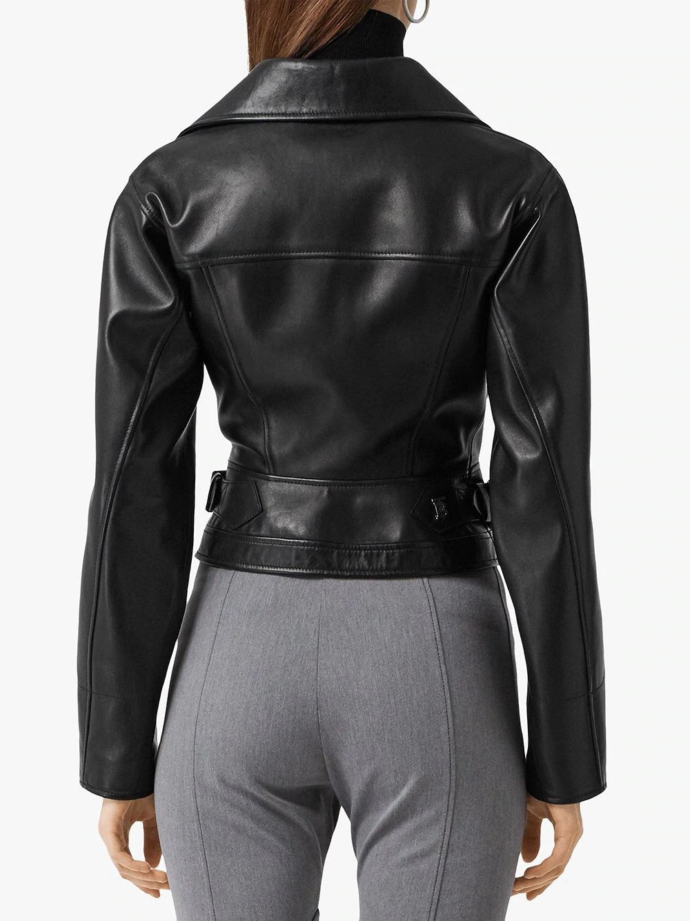 buckle-detail short biker jacket - 4