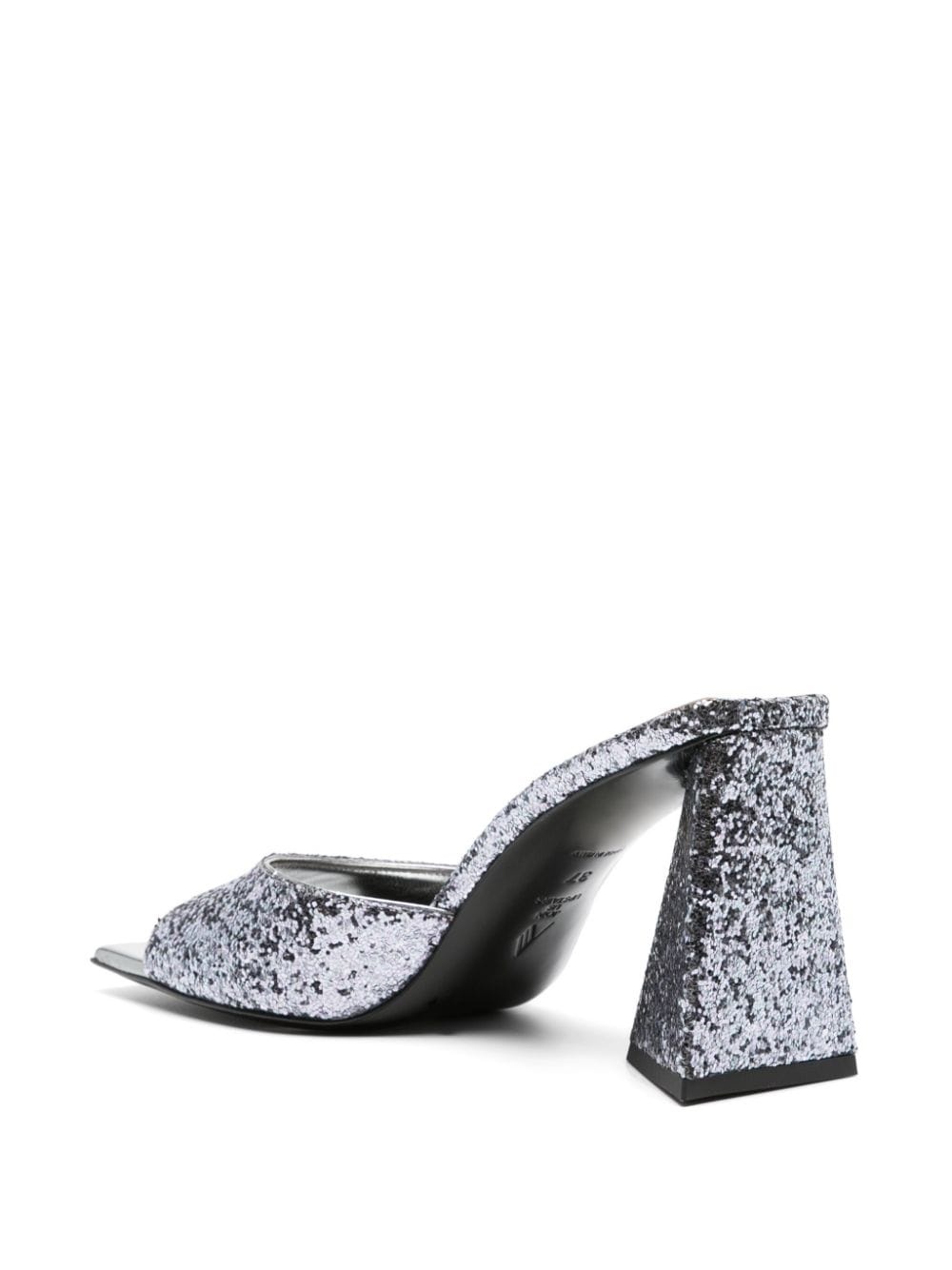 Mini Devon 85mm glittered mules - 3