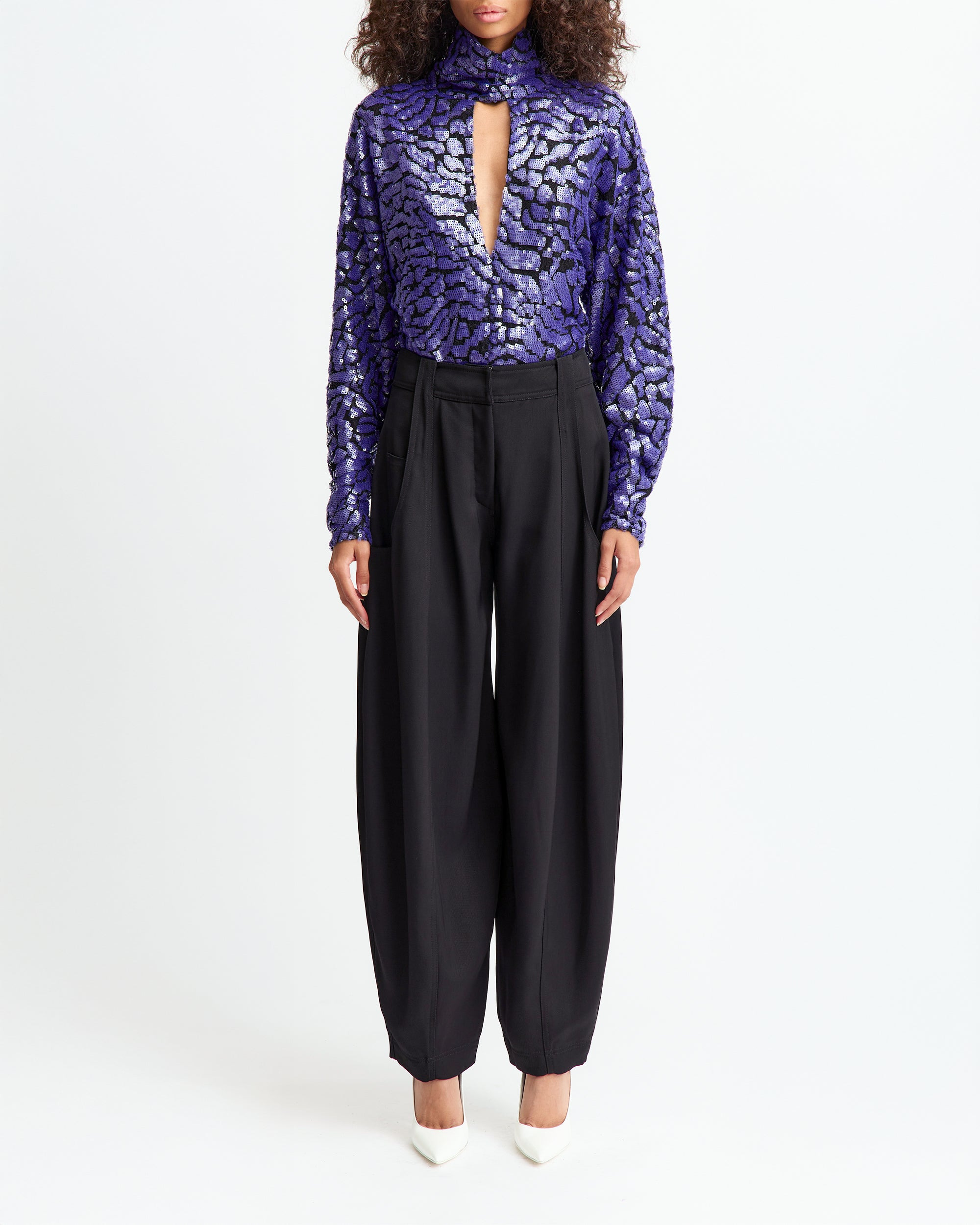 OLAMO TOP IN LACE SEQUIN - 2