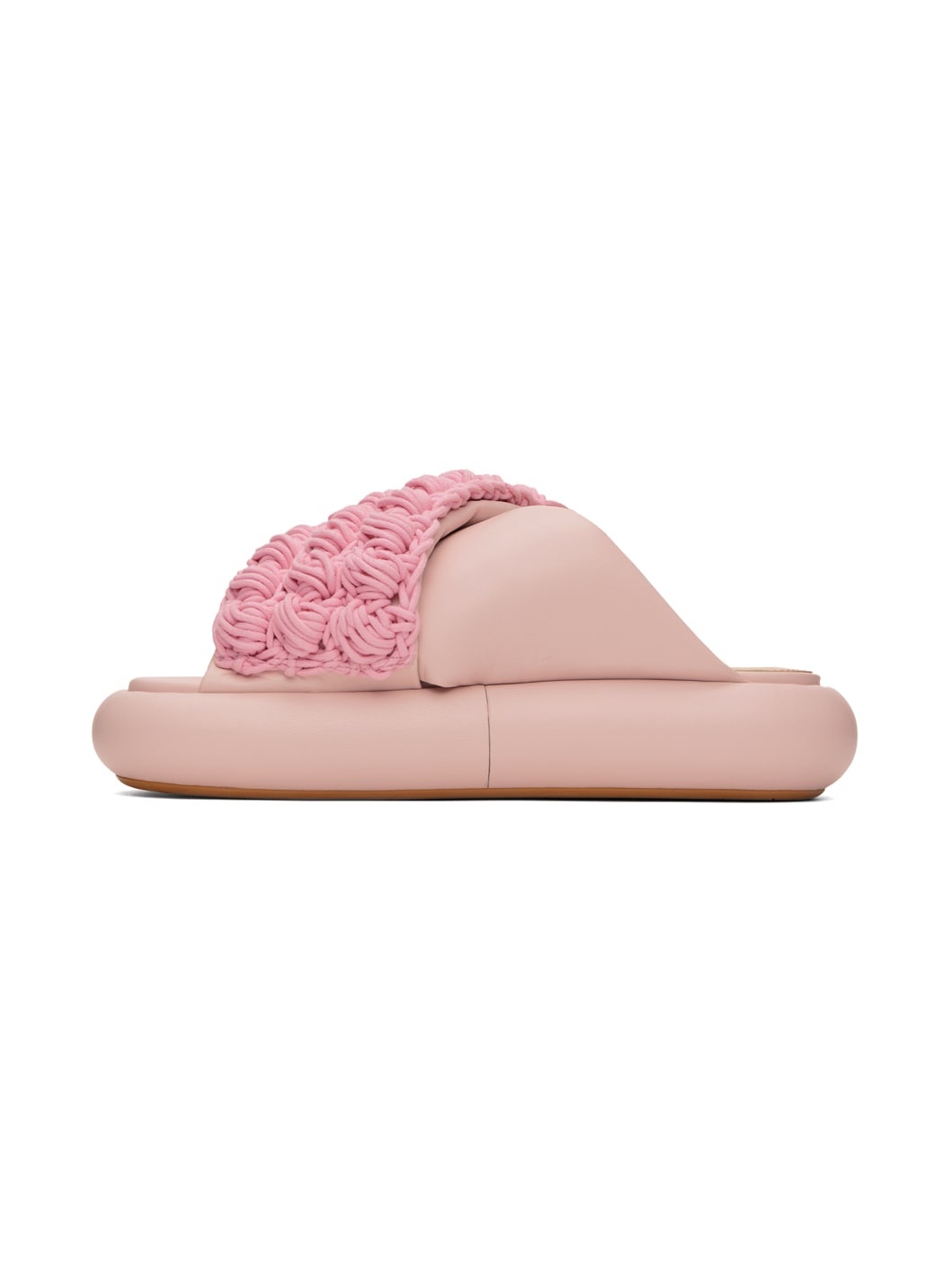 Pink Crochet Twister Platform Slides - 3