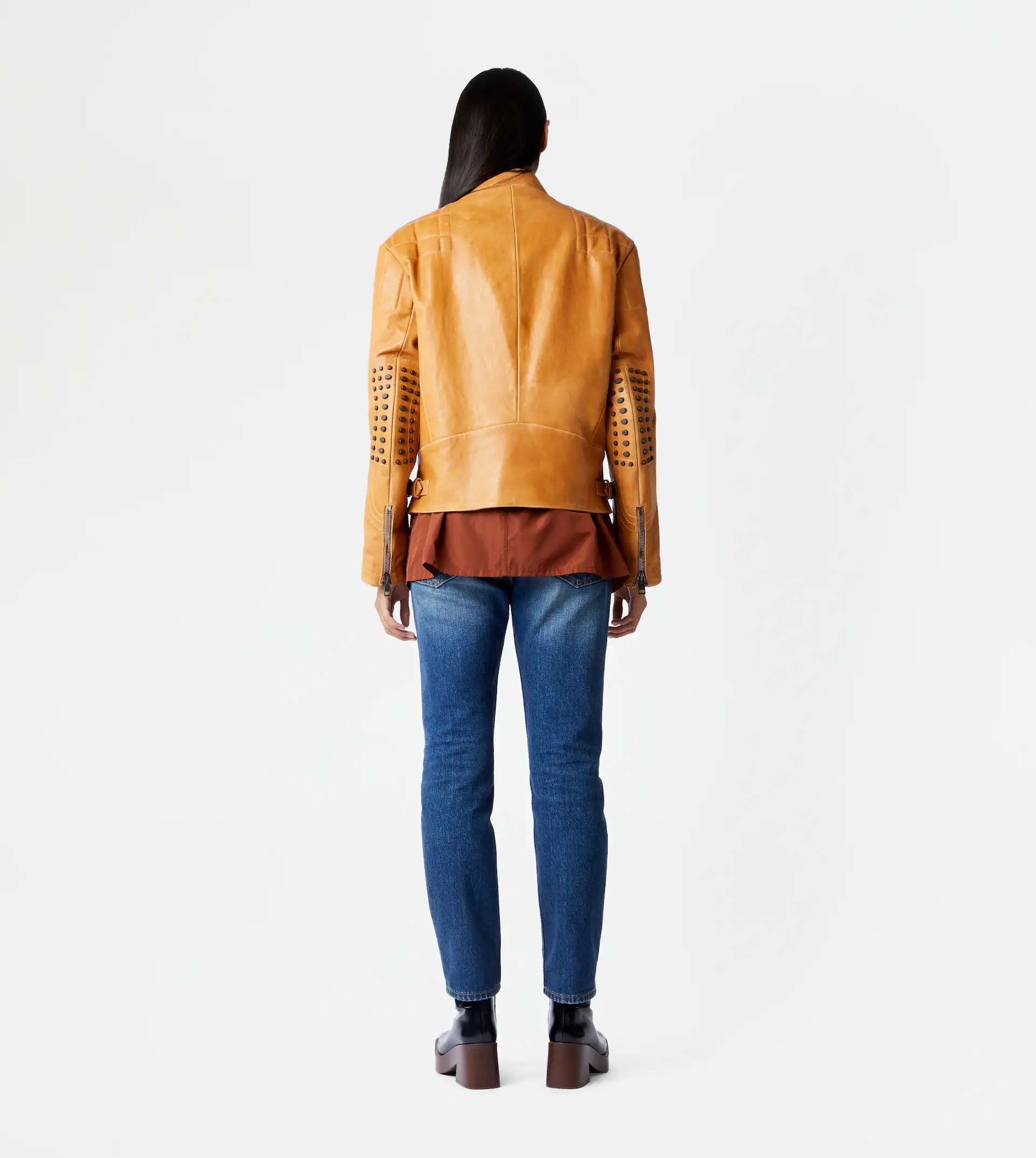 TOD'S BIKER IN LEATHER - BROWN - 3