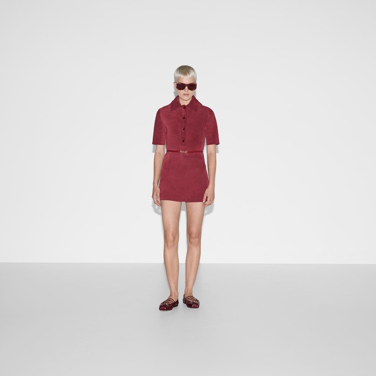 Suede dress with detachable belt - 2
