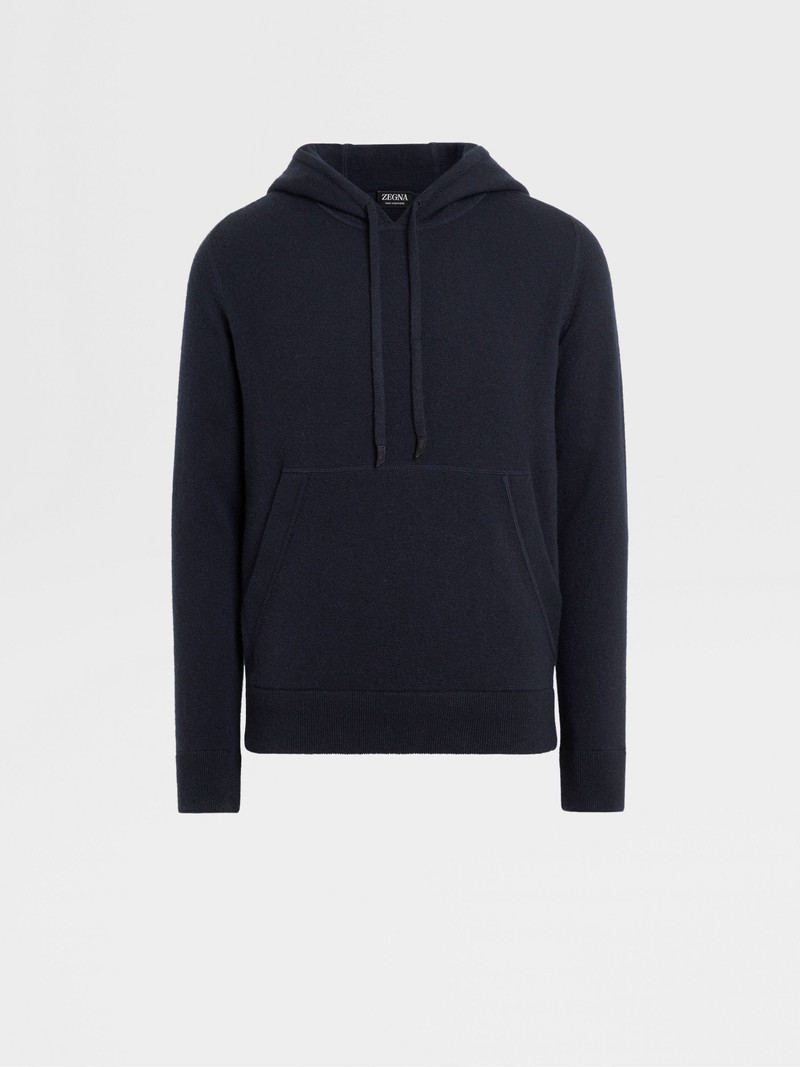 NAVY BLUE OASI CASHMERE HOODIE 1