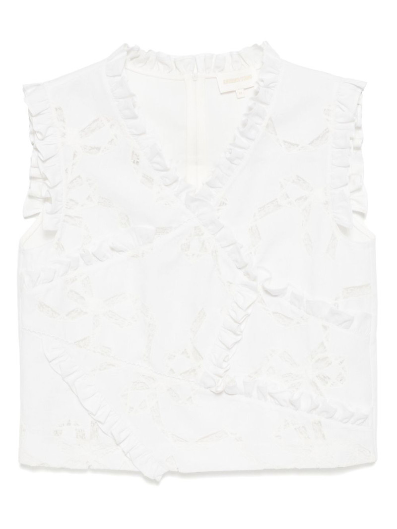 lace-trimmed top 1