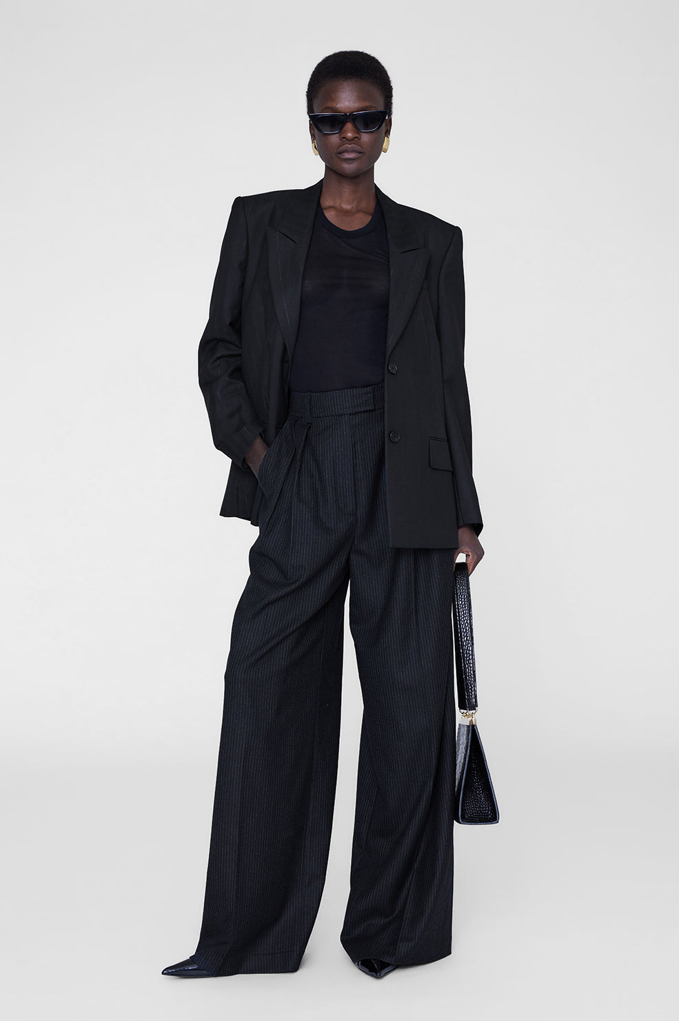 Lou Trouser - Black Pinstripe - 5