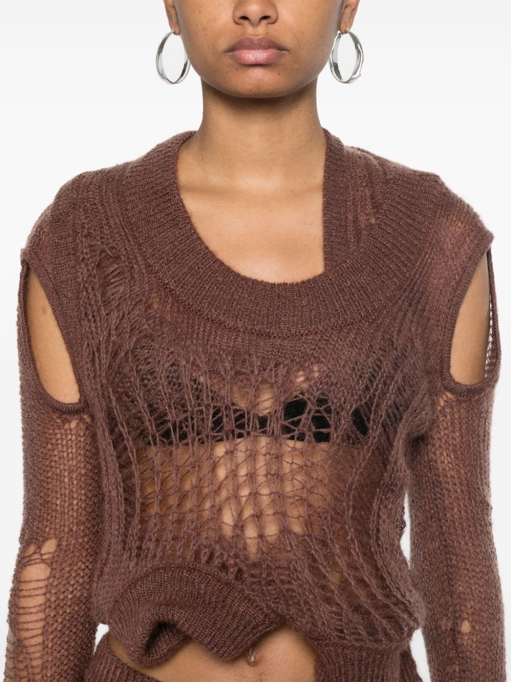 asymmetric-design knitted dress - 5