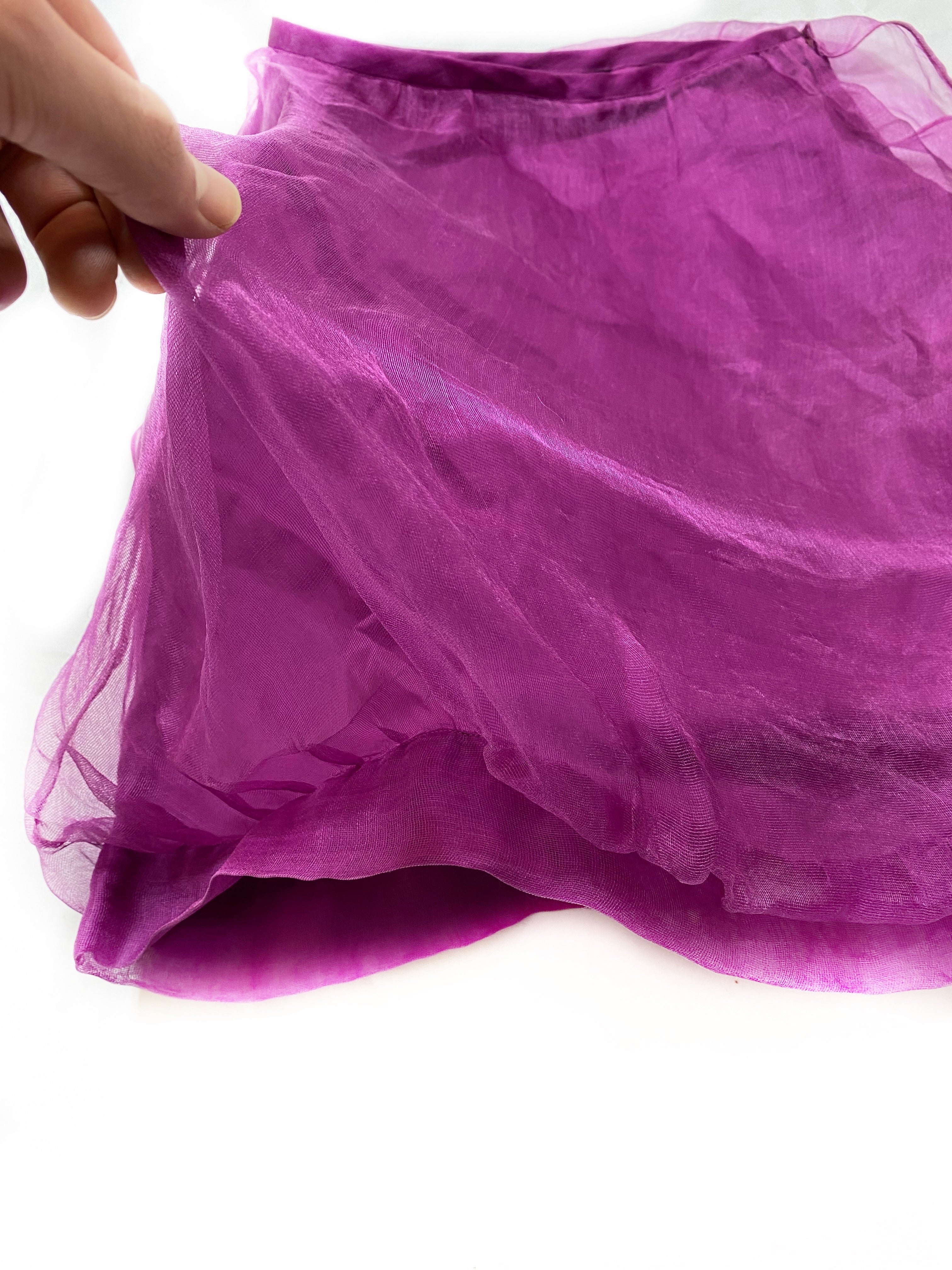 Helmut Lang fuchsia sheer skirt S/S00 38 - 2
