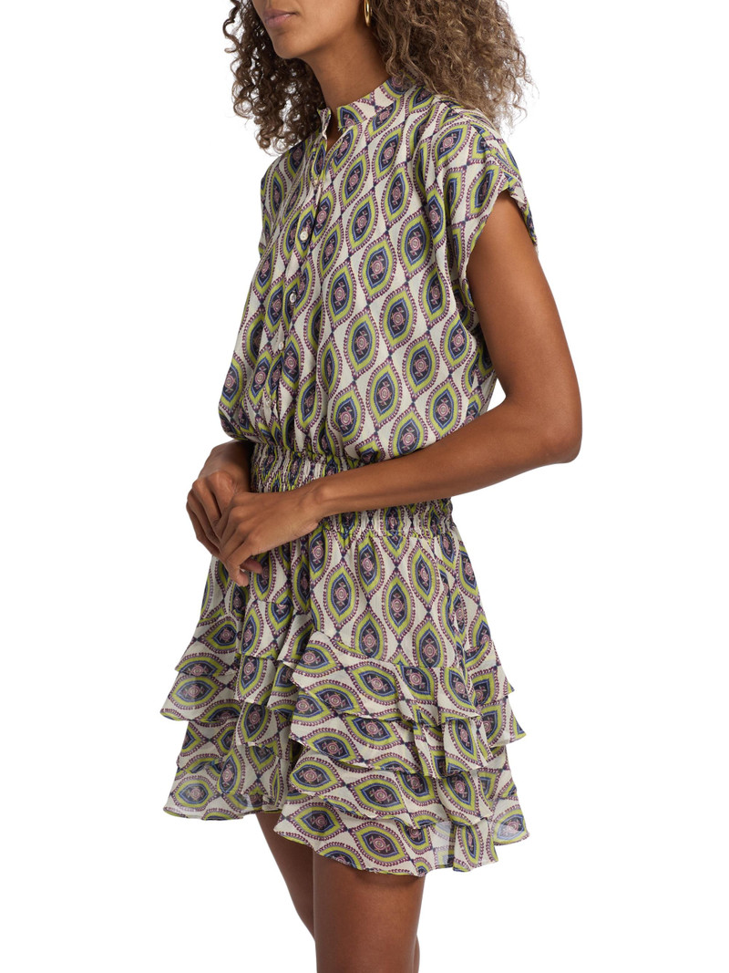 Women's Evie Printed Chiffon Minidress - Mosaic Eye 4